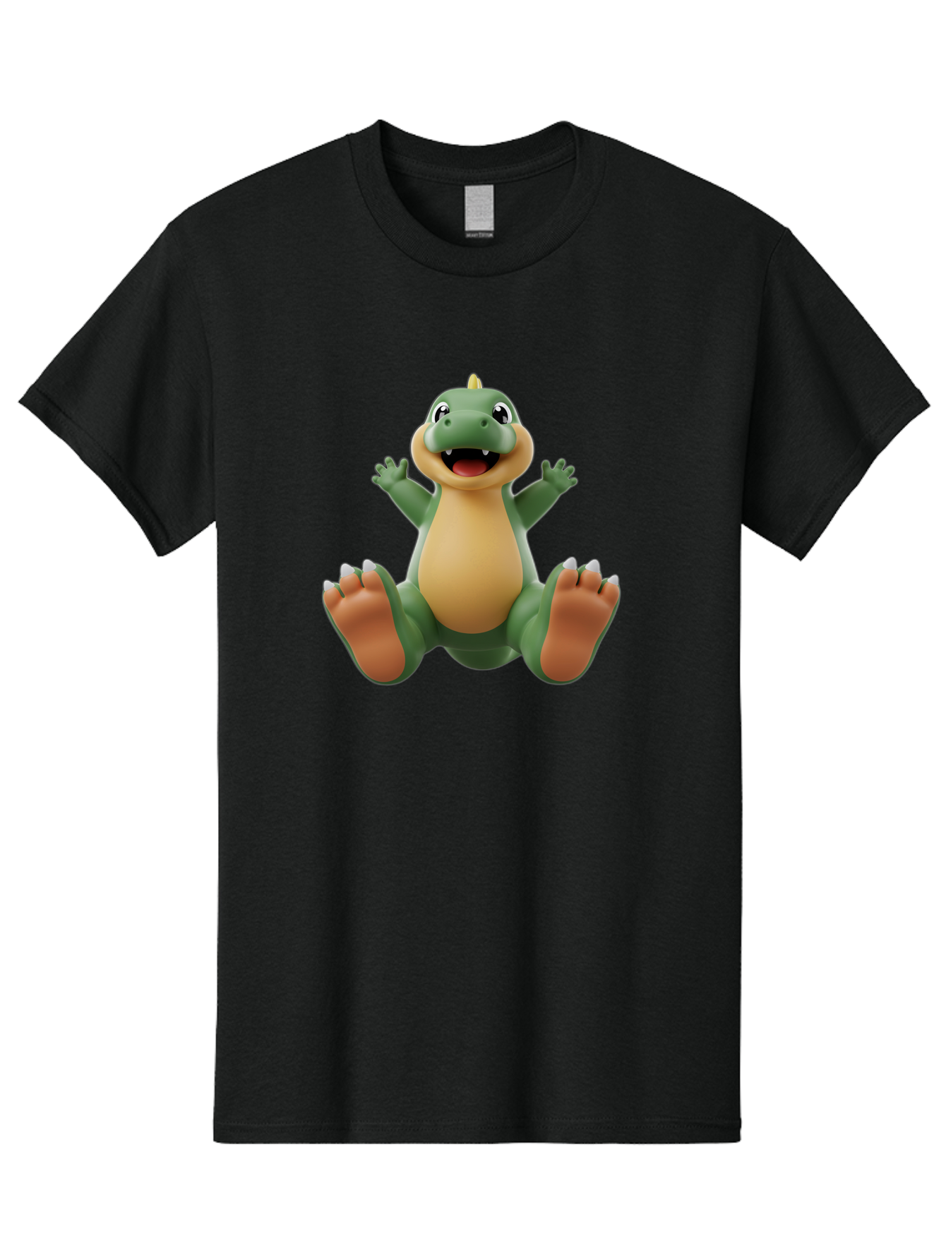 Crocodile Men'S Graphic Tee, 100% Cotton, Comfortable Casual Summer Wear, Machine Washable, Cartoon Crocodile, Green And Tan Reptile, Cute And Friendly, Jumping In The Air, Happy Expression, Cartoon Character, Animated Animal Bae417