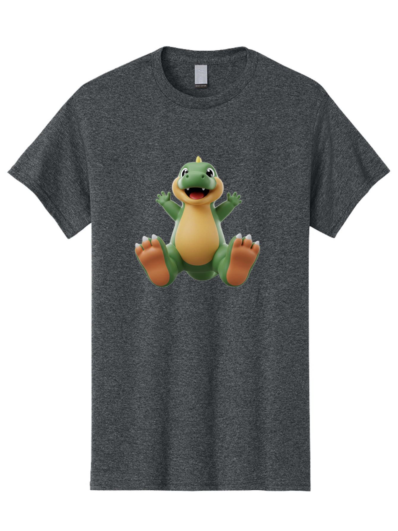 Crocodile Men'S Graphic Tee, 100% Cotton, Comfortable Casual Summer Wear, Machine Washable, Cartoon Crocodile, Green And Tan Reptile, Cute And Friendly, Jumping In The Air, Happy Expression, Cartoon Character, Animated Animal Bae417