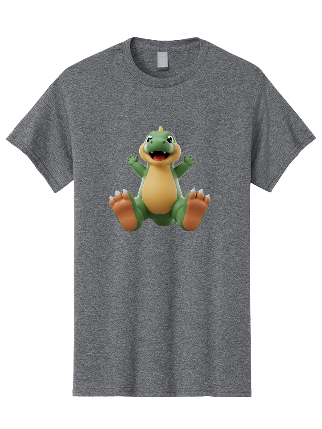 Crocodile Men'S Graphic Tee, 100% Cotton, Comfortable Casual Summer Wear, Machine Washable, Cartoon Crocodile, Green And Tan Reptile, Cute And Friendly, Jumping In The Air, Happy Expression, Cartoon Character, Animated Animal Bae417