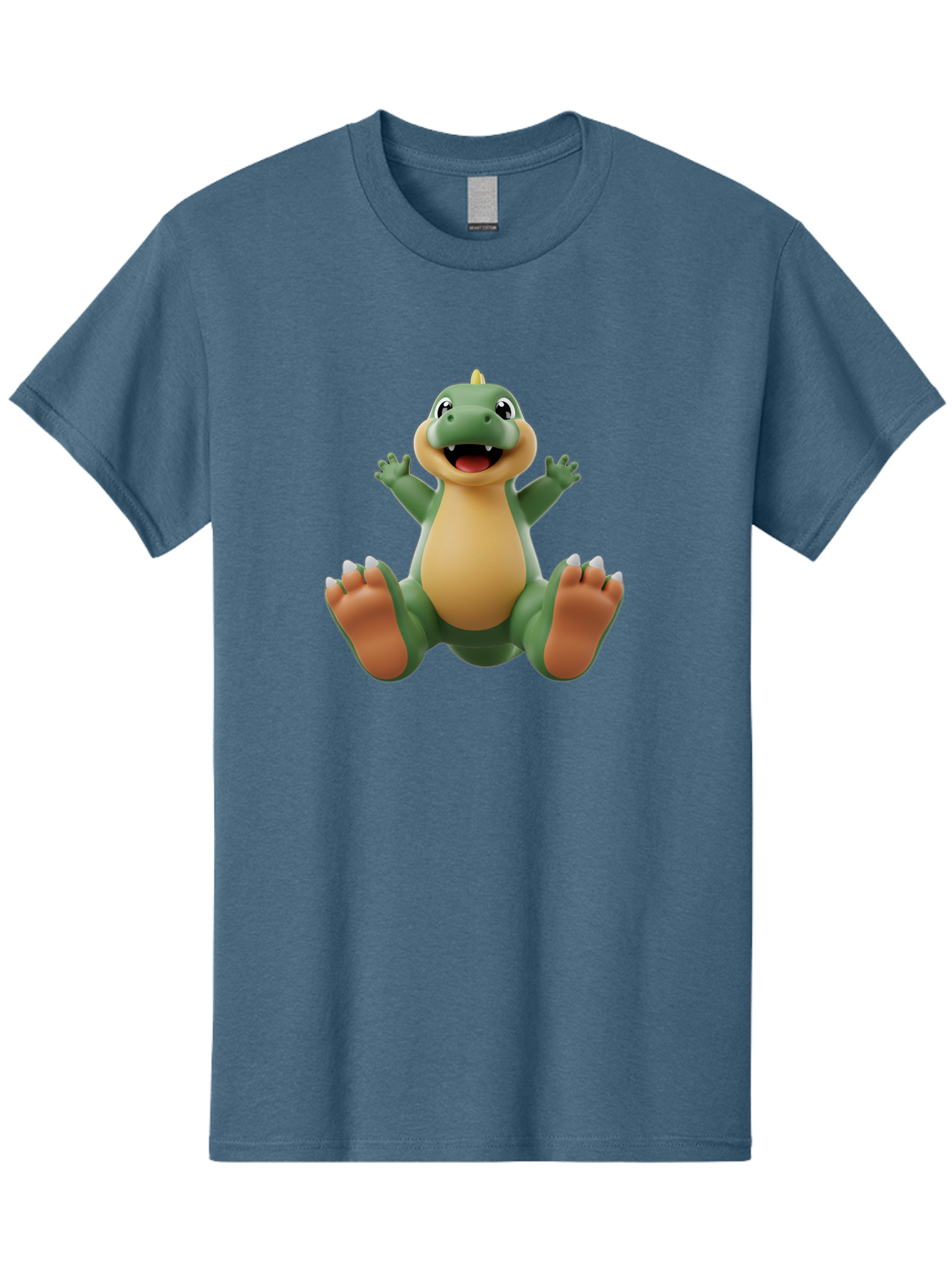 Crocodile Men'S Graphic Tee, 100% Cotton, Comfortable Casual Summer Wear, Machine Washable, Cartoon Crocodile, Green And Tan Reptile, Cute And Friendly, Jumping In The Air, Happy Expression, Cartoon Character, Animated Animal Bae417