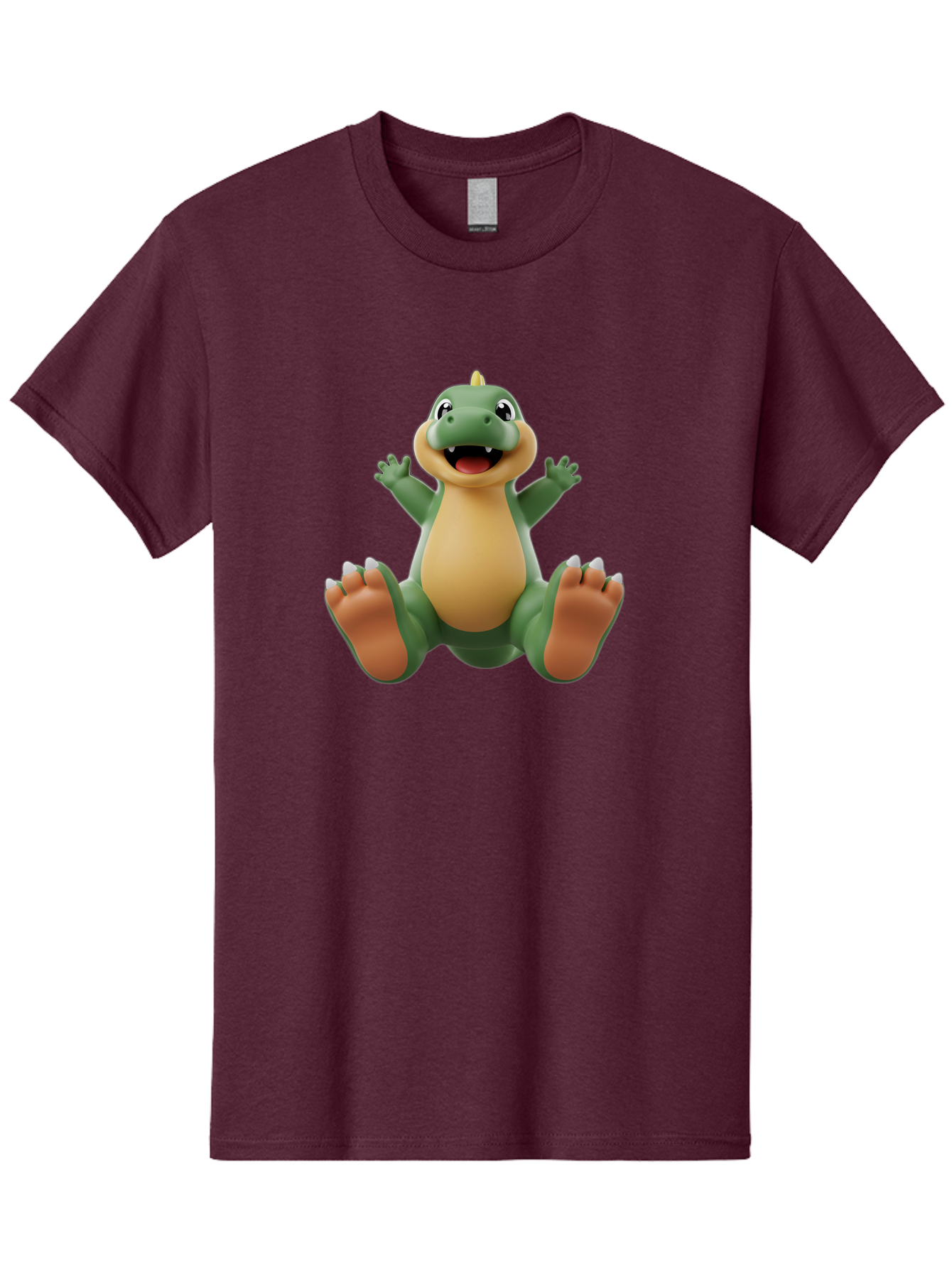 Crocodile Men'S Graphic Tee, 100% Cotton, Comfortable Casual Summer Wear, Machine Washable, Cartoon Crocodile, Green And Tan Reptile, Cute And Friendly, Jumping In The Air, Happy Expression, Cartoon Character, Animated Animal Bae417