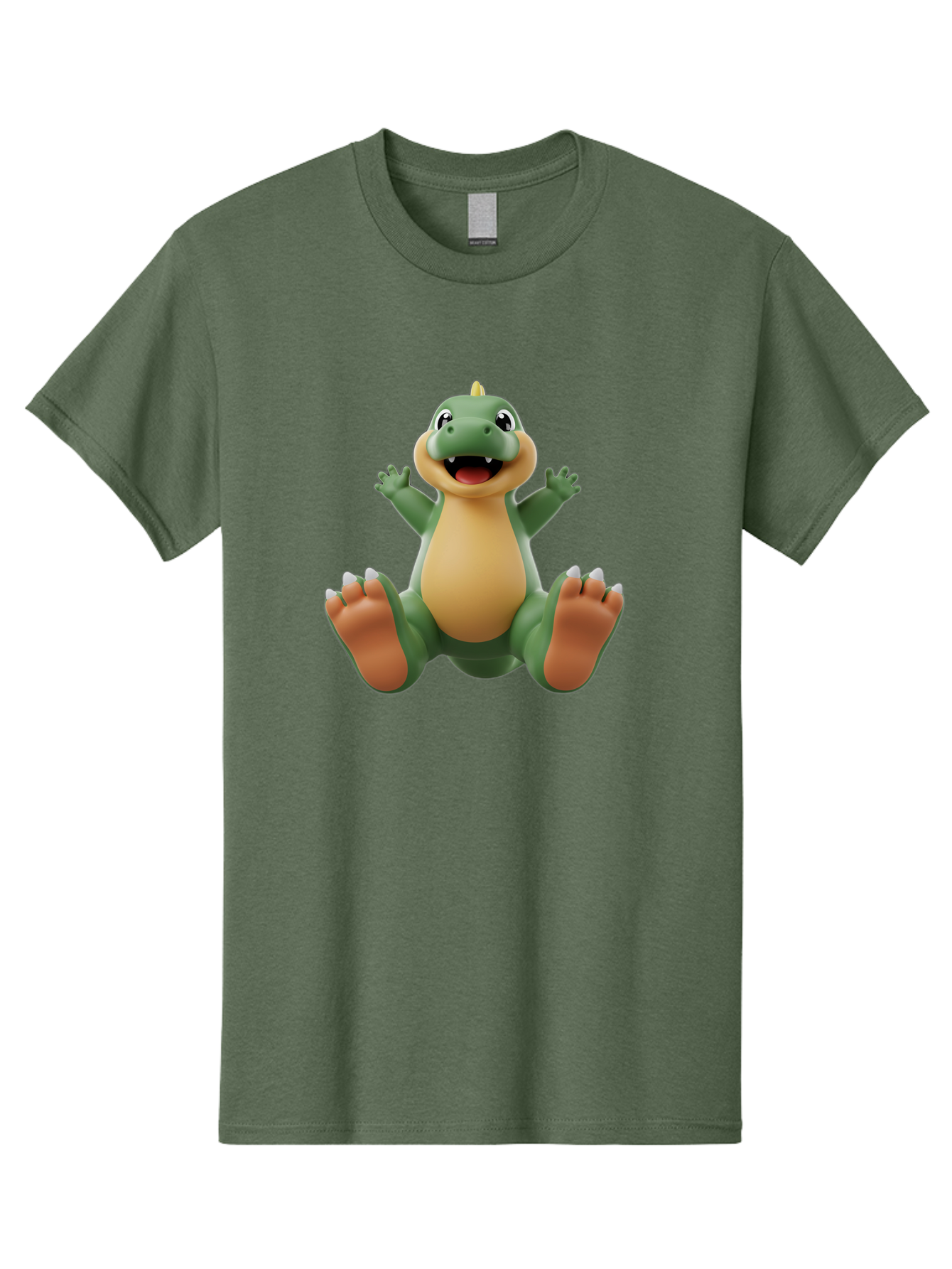 Crocodile Men'S Graphic Tee, 100% Cotton, Comfortable Casual Summer Wear, Machine Washable, Cartoon Crocodile, Green And Tan Reptile, Cute And Friendly, Jumping In The Air, Happy Expression, Cartoon Character, Animated Animal Bae417