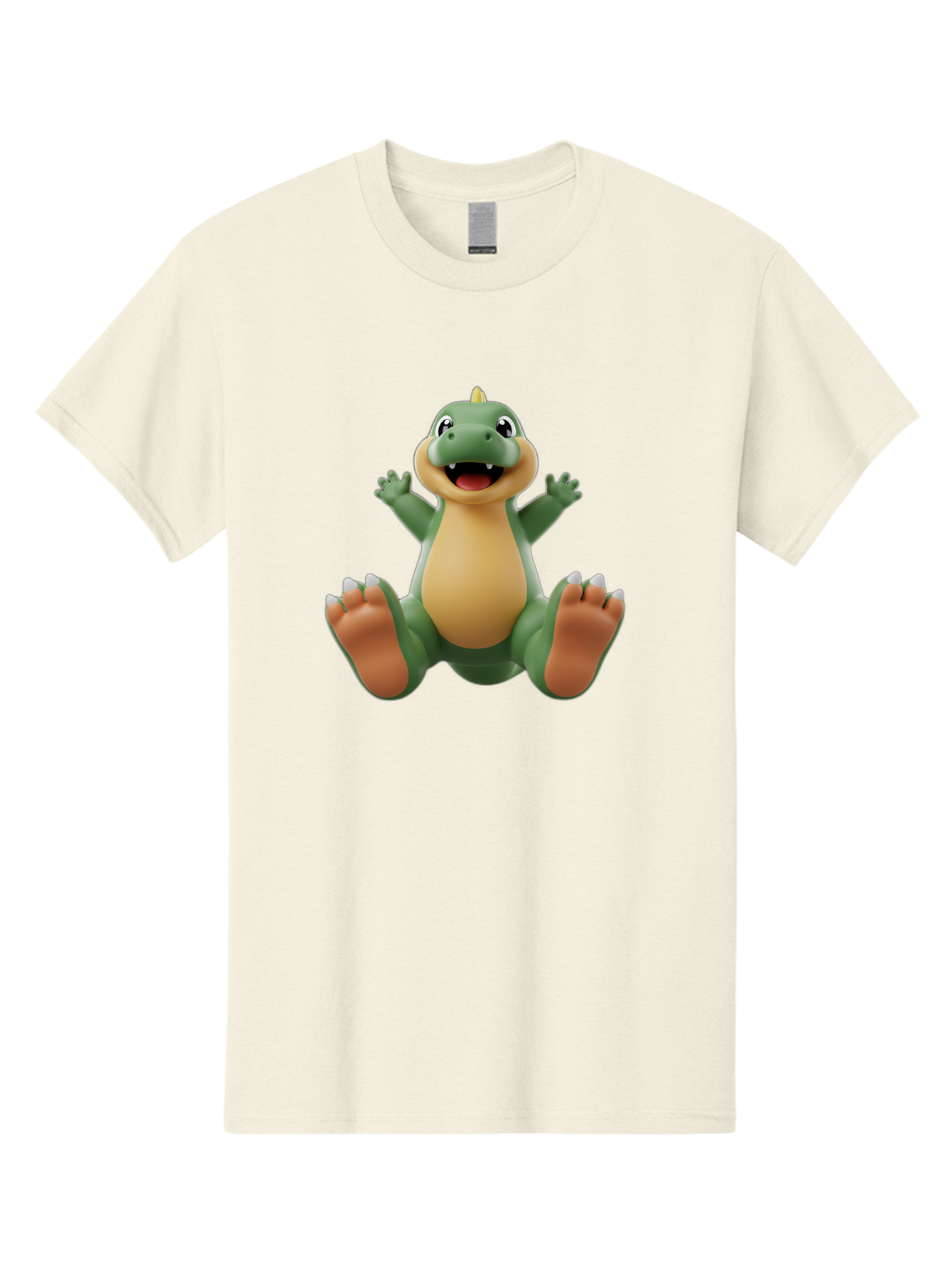 Crocodile Men'S Graphic Tee, 100% Cotton, Comfortable Casual Summer Wear, Machine Washable, Cartoon Crocodile, Green And Tan Reptile, Cute And Friendly, Jumping In The Air, Happy Expression, Cartoon Character, Animated Animal Bae417