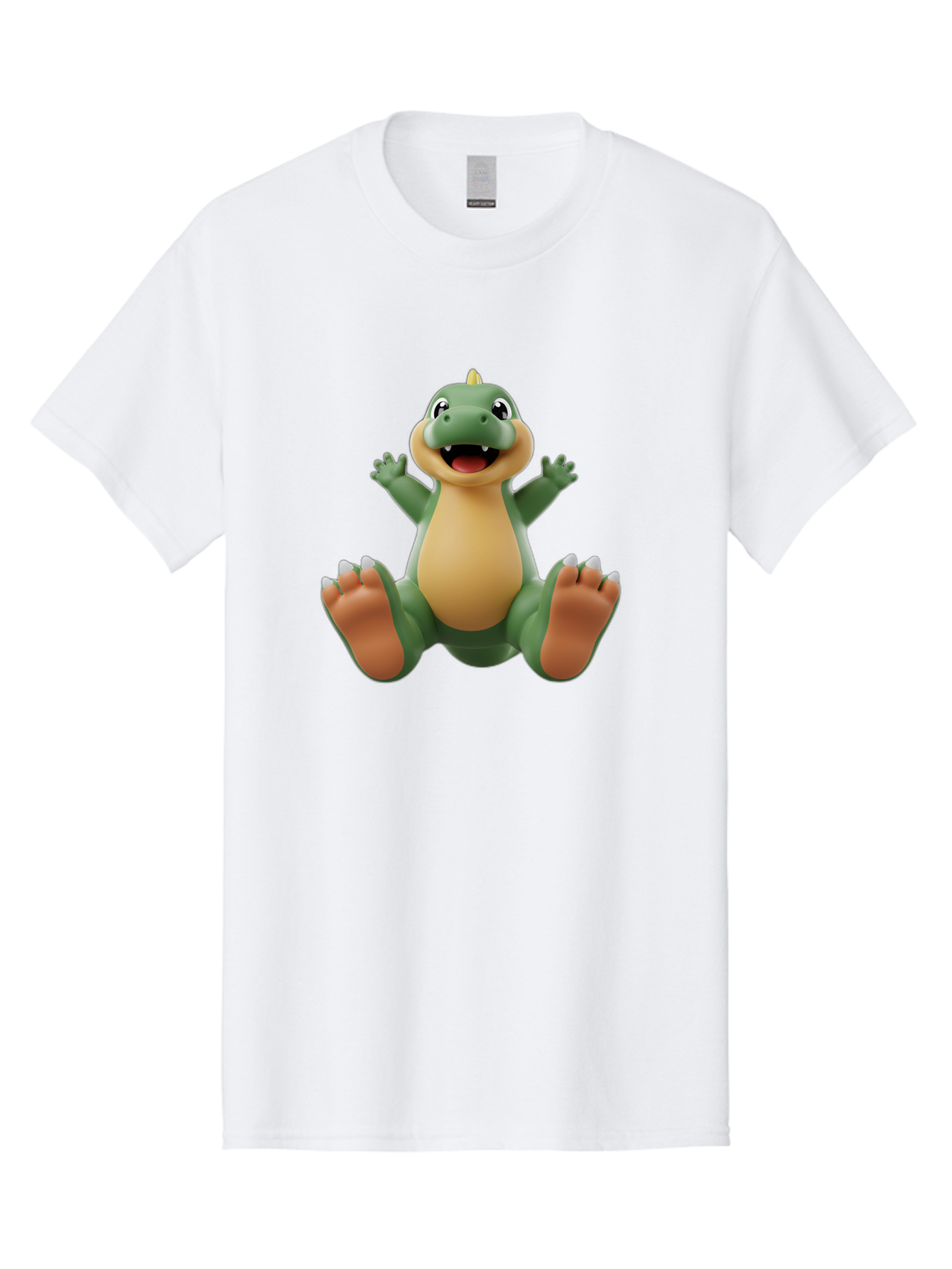 Crocodile Men'S Graphic Tee, 100% Cotton, Comfortable Casual Summer Wear, Machine Washable, Cartoon Crocodile, Green And Tan Reptile, Cute And Friendly, Jumping In The Air, Happy Expression, Cartoon Character, Animated Animal Bae417