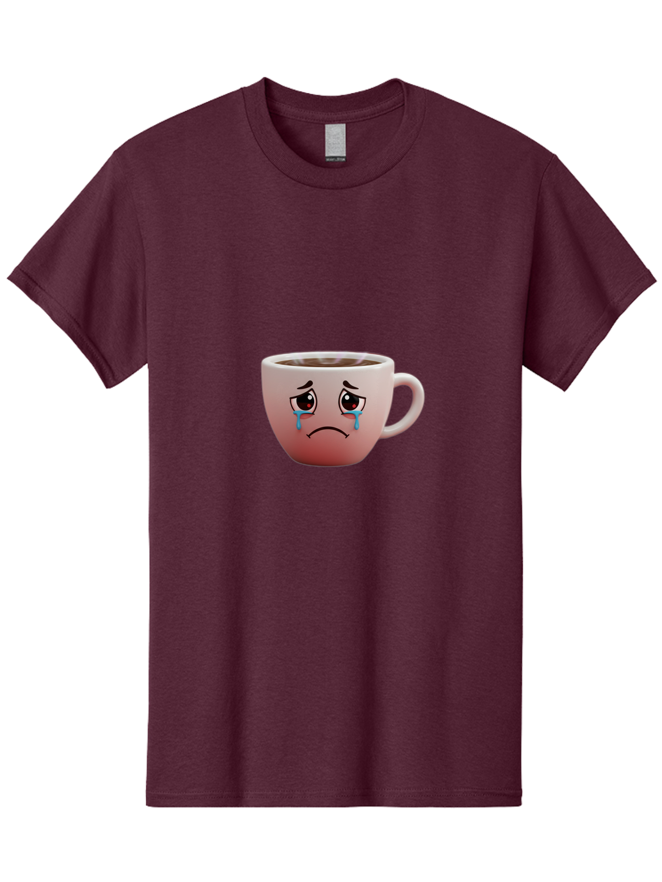 Crying-Coffee-Cup-1 Men'S Graphic Tee, 100% Cotton, Comfortable Casual Summer Wear, Machine Washable, Coffee Cup With Sad Face, Crying Eyes, Frowning Expression, Emotional Coffee, Coffee Lover Emotions, Sad Coffee Moment, Coffee Cup Feelings Bae421