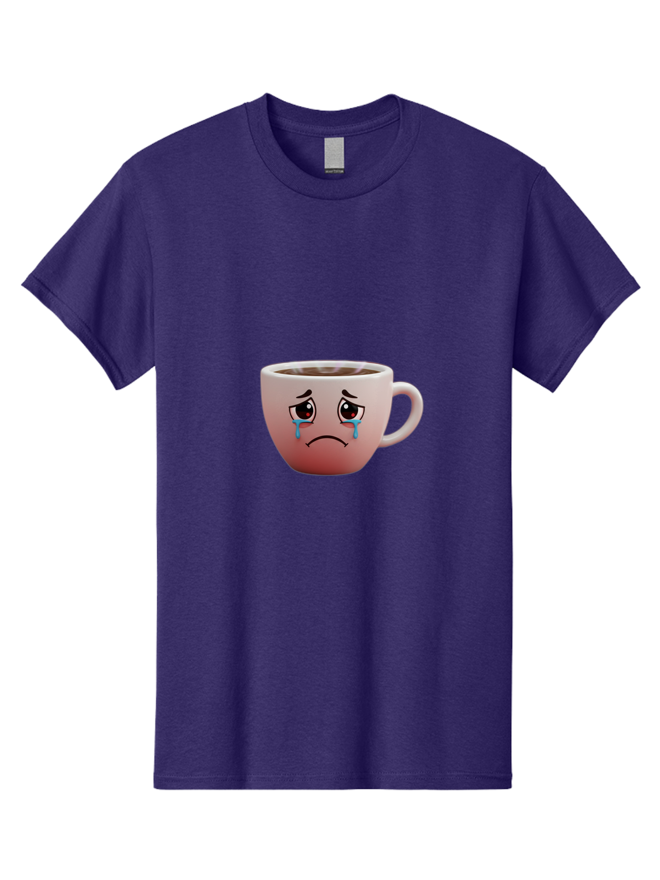 Crying-Coffee-Cup-1 Men'S Graphic Tee, 100% Cotton, Comfortable Casual Summer Wear, Machine Washable, Coffee Cup With Sad Face, Crying Eyes, Frowning Expression, Emotional Coffee, Coffee Lover Emotions, Sad Coffee Moment, Coffee Cup Feelings Bae421