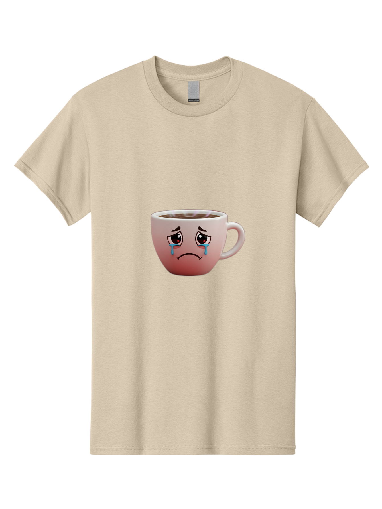 Crying-Coffee-Cup-1 Men'S Graphic Tee, 100% Cotton, Comfortable Casual Summer Wear, Machine Washable, Coffee Cup With Sad Face, Crying Eyes, Frowning Expression, Emotional Coffee, Coffee Lover Emotions, Sad Coffee Moment, Coffee Cup Feelings Bae421