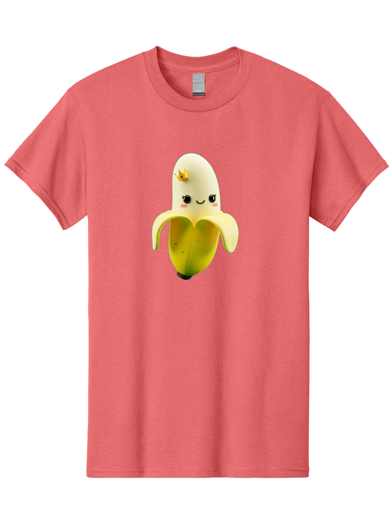Cute-Banana Men'S Graphic Tee, 100% Cotton, Comfortable Casual Summer Wear, Machine Washable, Cartoon Banana Character, Cute Fruit Design, Banana Prince, Kawaii Fruit, Adorable Banana, Funny Fruit Character, Yellow Fruit, Smiling Banana Bae424