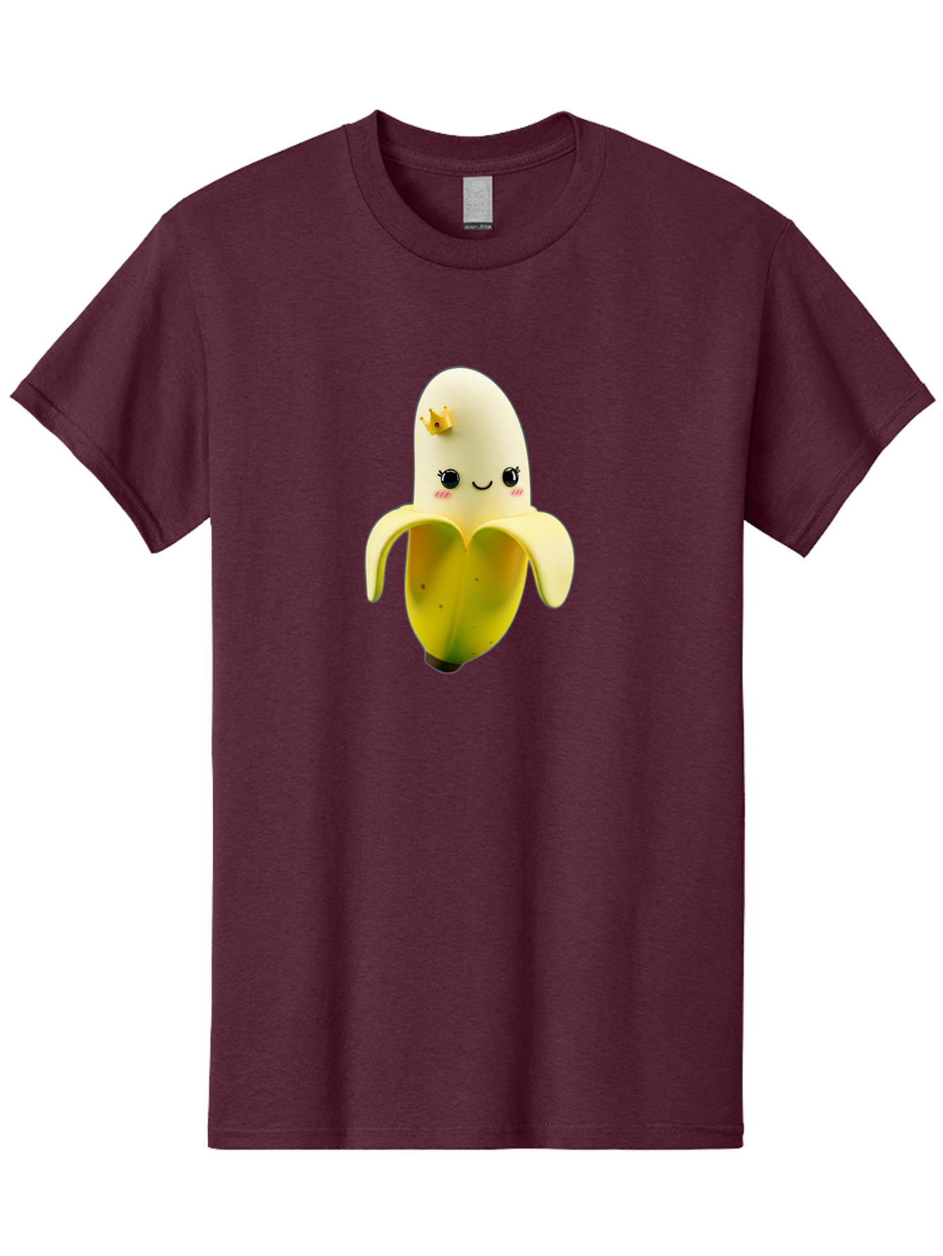 Cute-Banana Men'S Graphic Tee, 100% Cotton, Comfortable Casual Summer Wear, Machine Washable, Cartoon Banana Character, Cute Fruit Design, Banana Prince, Kawaii Fruit, Adorable Banana, Funny Fruit Character, Yellow Fruit, Smiling Banana Bae424