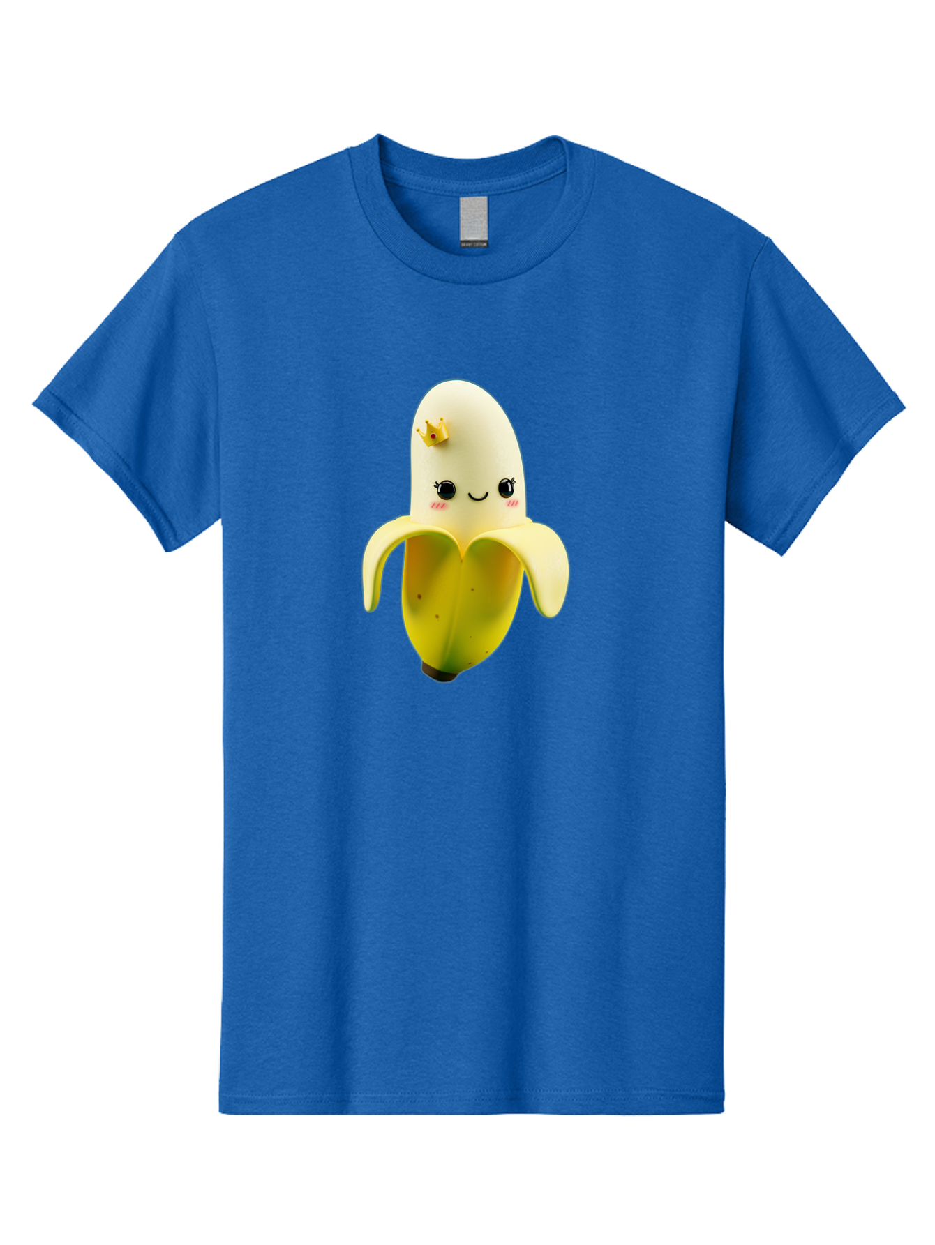Cute-Banana Men'S Graphic Tee, 100% Cotton, Comfortable Casual Summer Wear, Machine Washable, Cartoon Banana Character, Cute Fruit Design, Banana Prince, Kawaii Fruit, Adorable Banana, Funny Fruit Character, Yellow Fruit, Smiling Banana Bae424