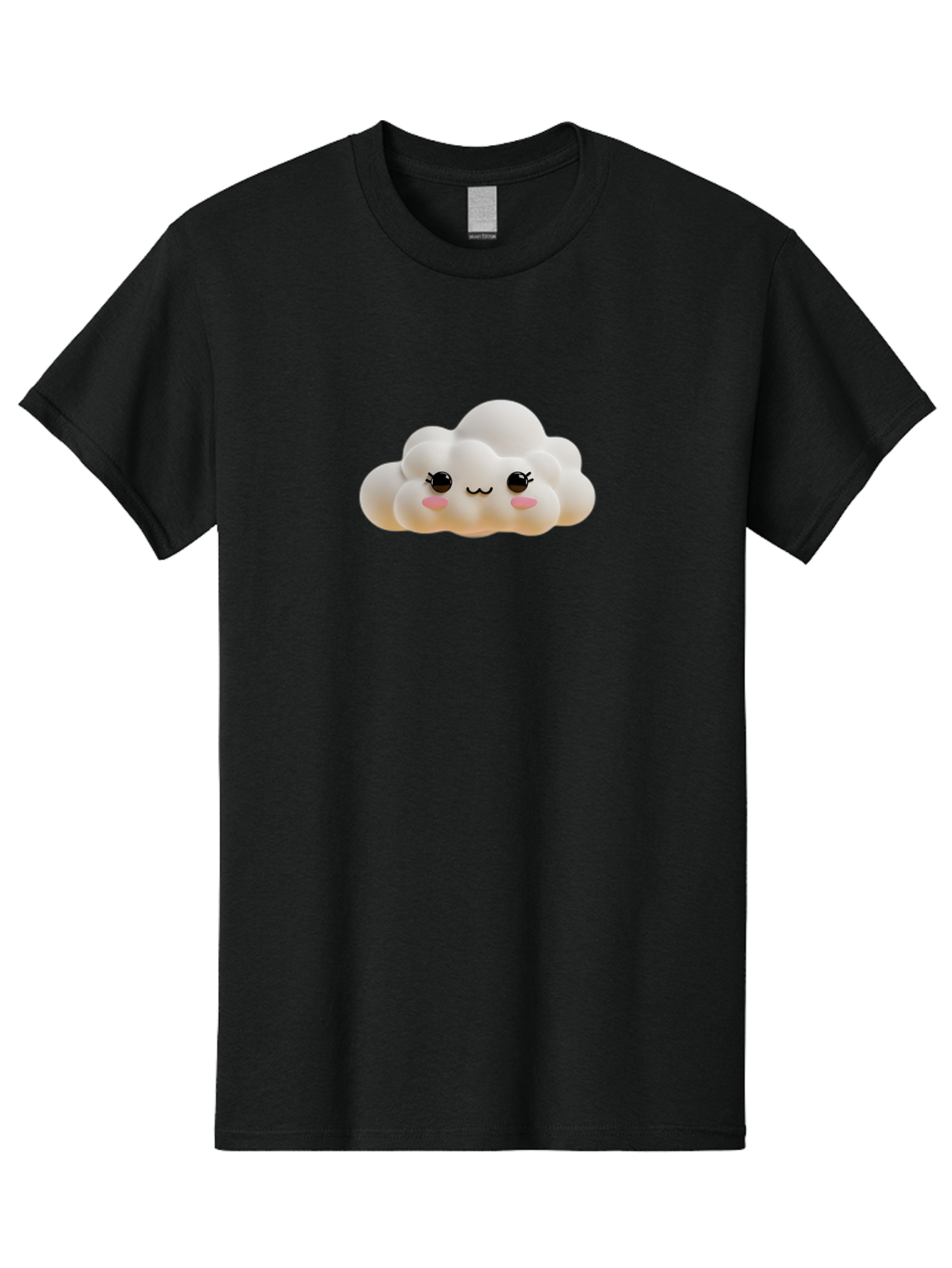 Cute-Cloud-2 Men'S Graphic Tee, 100% Cotton, Comfortable Casual Summer Wear, Machine Washable, Cute Cloud, Kawaii Art, Cartoon Character, Fluffy Cloud, Pastel Colors, Smiling Face, Rosy Cheeks, Eyelashes, Adorable, Whimsical, Fantasy Art, Bae426