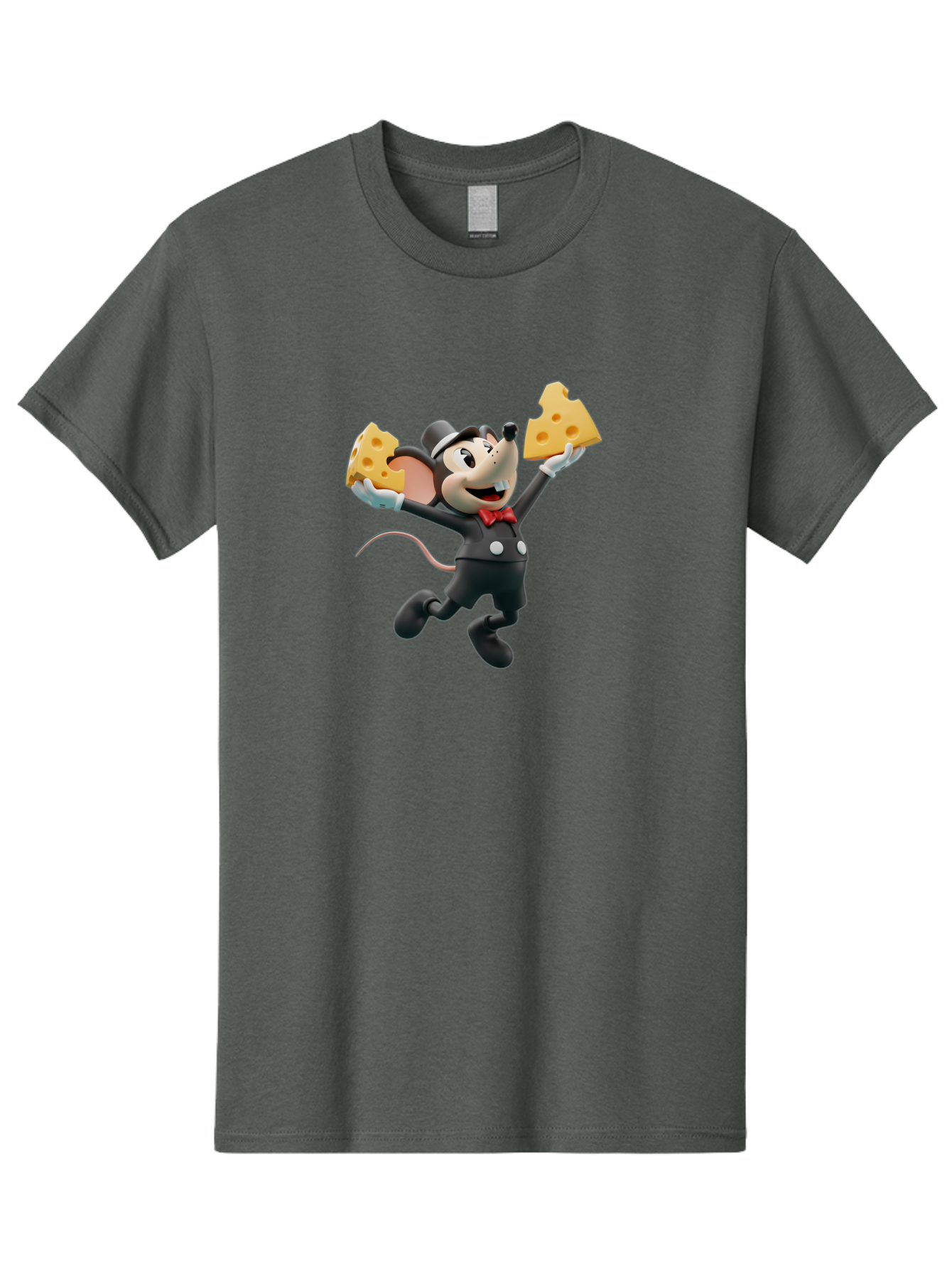 Danger-Mouse Men'S Graphic Tee, 100% Cotton, Comfortable Casual Summer Wear, Machine Washable, Danger Mouse Holding Cheese, Cartoon Character, Comedy, Funny Animation, Cheese Lover, Secret Agent Mouse Bae433