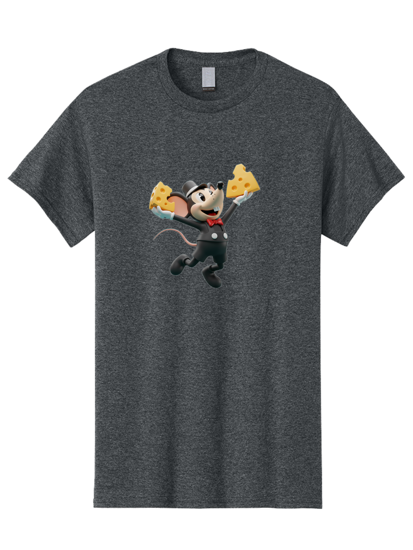 Danger-Mouse Men'S Graphic Tee, 100% Cotton, Comfortable Casual Summer Wear, Machine Washable, Danger Mouse Holding Cheese, Cartoon Character, Comedy, Funny Animation, Cheese Lover, Secret Agent Mouse Bae433