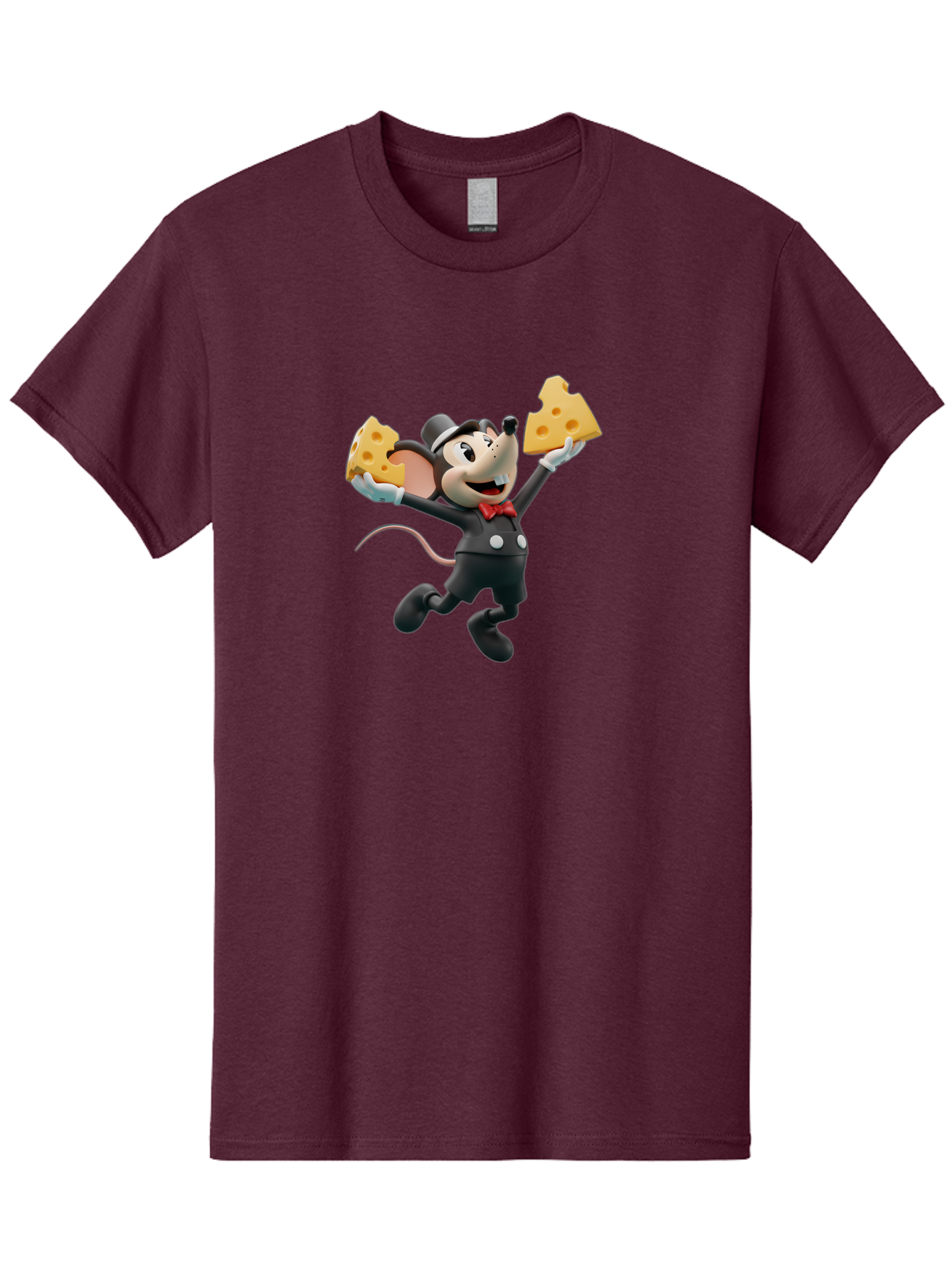 Danger-Mouse Men'S Graphic Tee, 100% Cotton, Comfortable Casual Summer Wear, Machine Washable, Danger Mouse Holding Cheese, Cartoon Character, Comedy, Funny Animation, Cheese Lover, Secret Agent Mouse Bae433