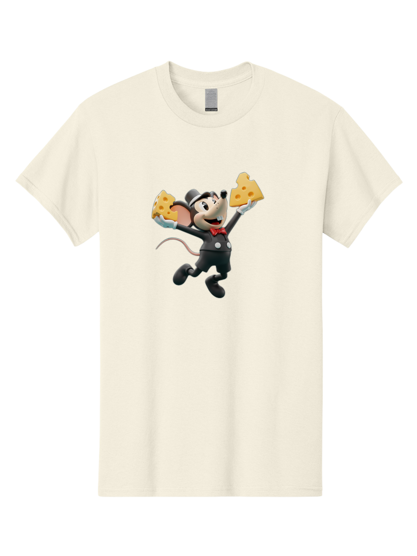 Danger-Mouse Men'S Graphic Tee, 100% Cotton, Comfortable Casual Summer Wear, Machine Washable, Danger Mouse Holding Cheese, Cartoon Character, Comedy, Funny Animation, Cheese Lover, Secret Agent Mouse Bae433