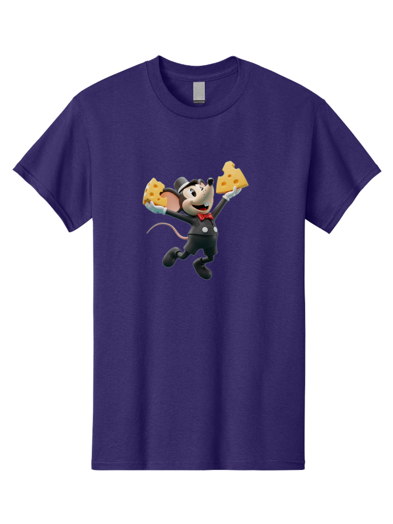 Danger-Mouse Men'S Graphic Tee, 100% Cotton, Comfortable Casual Summer Wear, Machine Washable, Danger Mouse Holding Cheese, Cartoon Character, Comedy, Funny Animation, Cheese Lover, Secret Agent Mouse Bae433