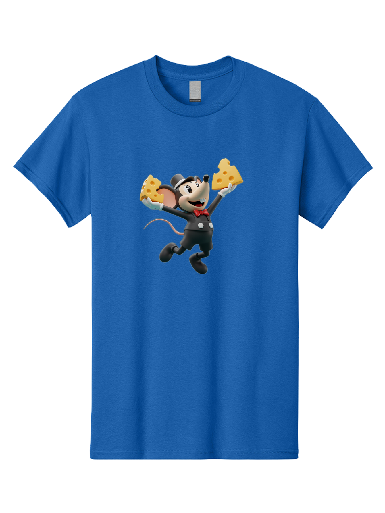 Danger-Mouse Men'S Graphic Tee, 100% Cotton, Comfortable Casual Summer Wear, Machine Washable, Danger Mouse Holding Cheese, Cartoon Character, Comedy, Funny Animation, Cheese Lover, Secret Agent Mouse Bae433