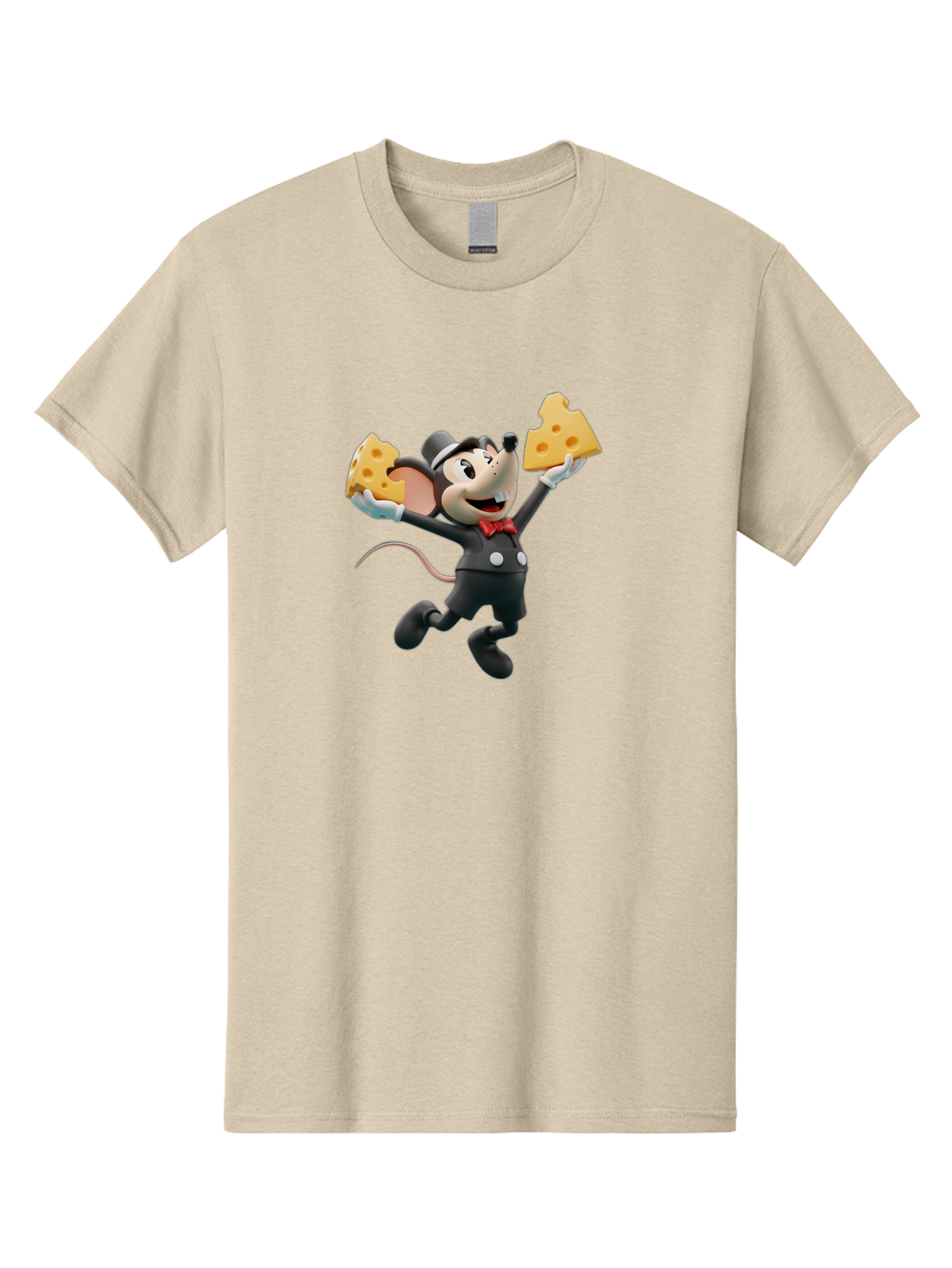 Danger-Mouse Men'S Graphic Tee, 100% Cotton, Comfortable Casual Summer Wear, Machine Washable, Danger Mouse Holding Cheese, Cartoon Character, Comedy, Funny Animation, Cheese Lover, Secret Agent Mouse Bae433