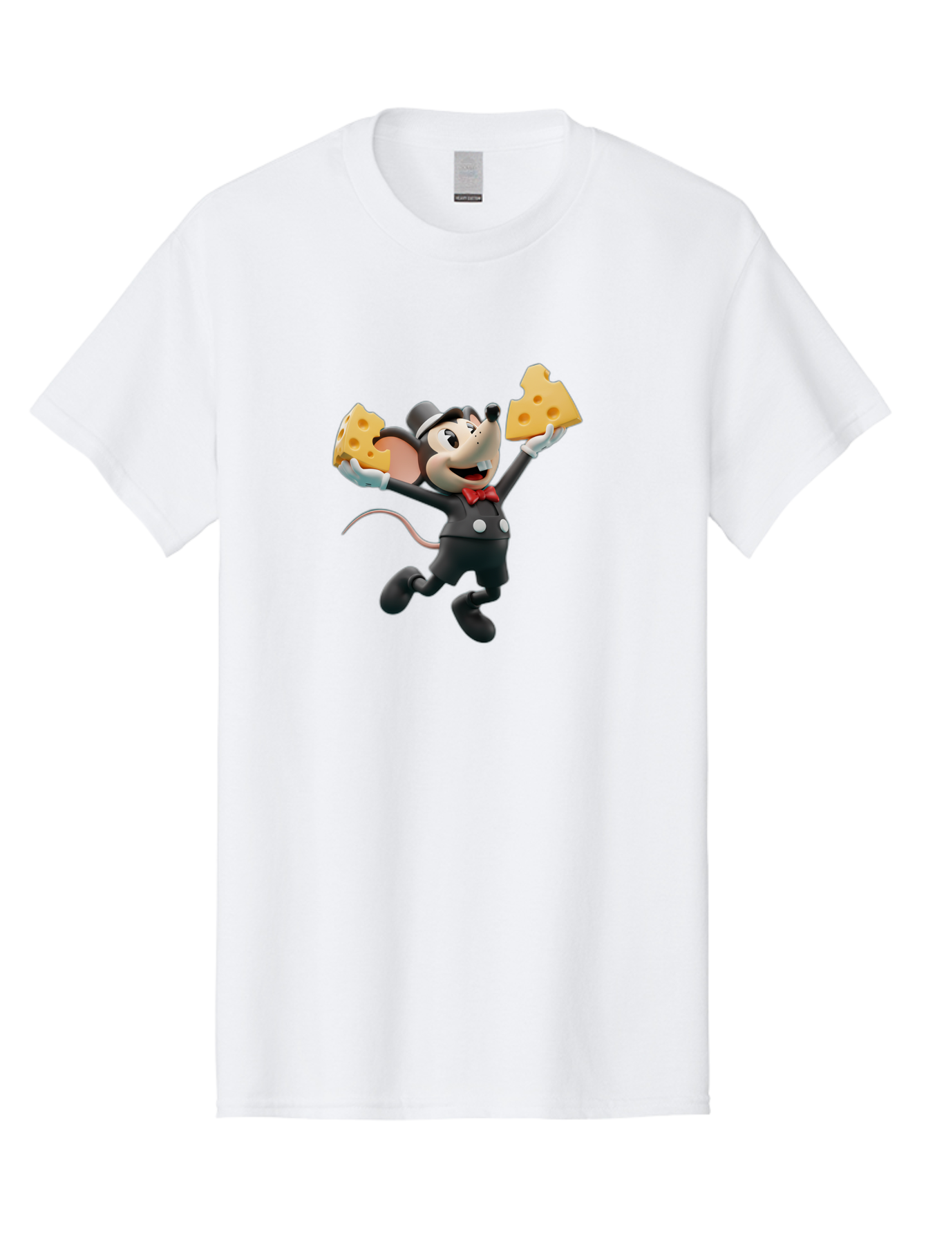 Danger-Mouse Men'S Graphic Tee, 100% Cotton, Comfortable Casual Summer Wear, Machine Washable, Danger Mouse Holding Cheese, Cartoon Character, Comedy, Funny Animation, Cheese Lover, Secret Agent Mouse Bae433
