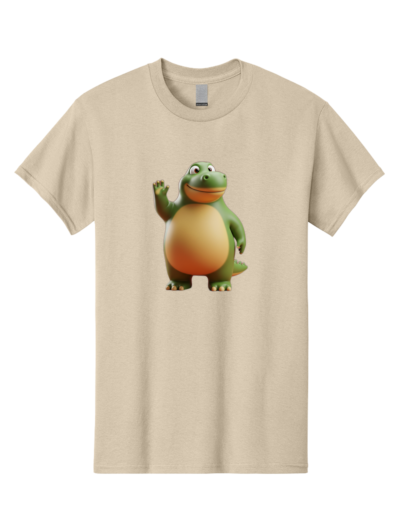 Dino-2 Men'S Graphic Tee, 100% Cotton, Comfortable Casual Summer Wear, Machine Washable, Cartoon Dinosaur, Dinosaur Character, Green Dinosaur, Friendly Dinosaur, Animated Dino, Kids Character, Dino Illustration, Playful Dino, Bae435