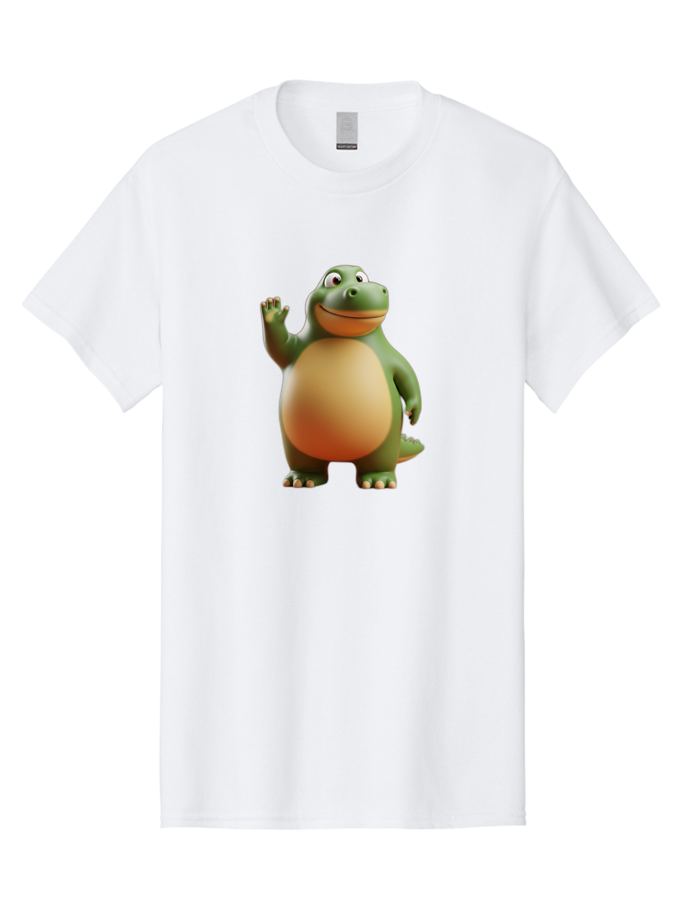 Dino-2 Men'S Graphic Tee, 100% Cotton, Comfortable Casual Summer Wear, Machine Washable, Cartoon Dinosaur, Dinosaur Character, Green Dinosaur, Friendly Dinosaur, Animated Dino, Kids Character, Dino Illustration, Playful Dino, Bae435