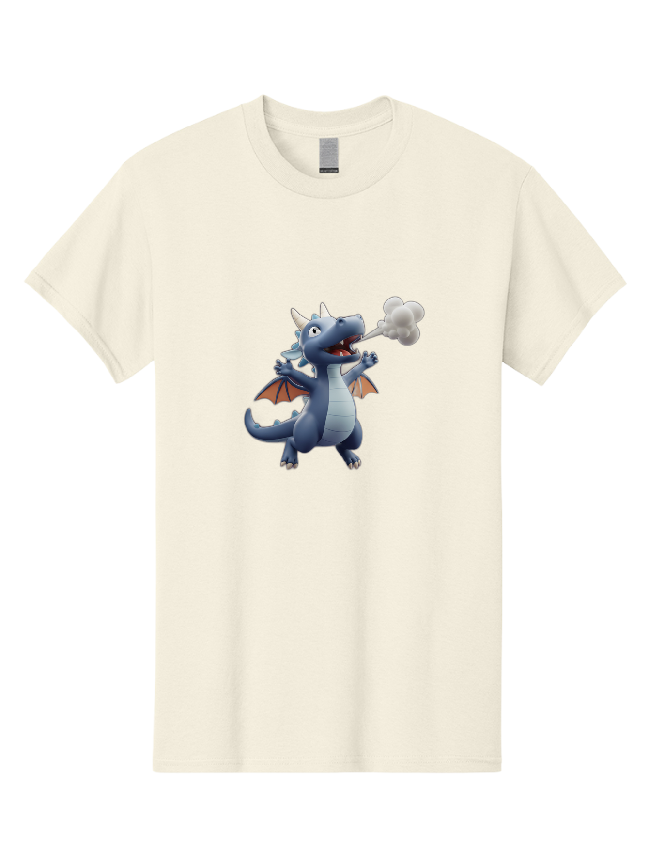 Dragon-Smoking Men'S Graphic Tee, 100% Cotton, Comfortable Casual Summer Wear, Machine Washable, Cartoon Dragon, Mythical Creature, Fantasy Character, Smoking, Adorable, Cute, Playful, Child-Friendly Graphics, Digital Art, Animated Dragon, Bae440