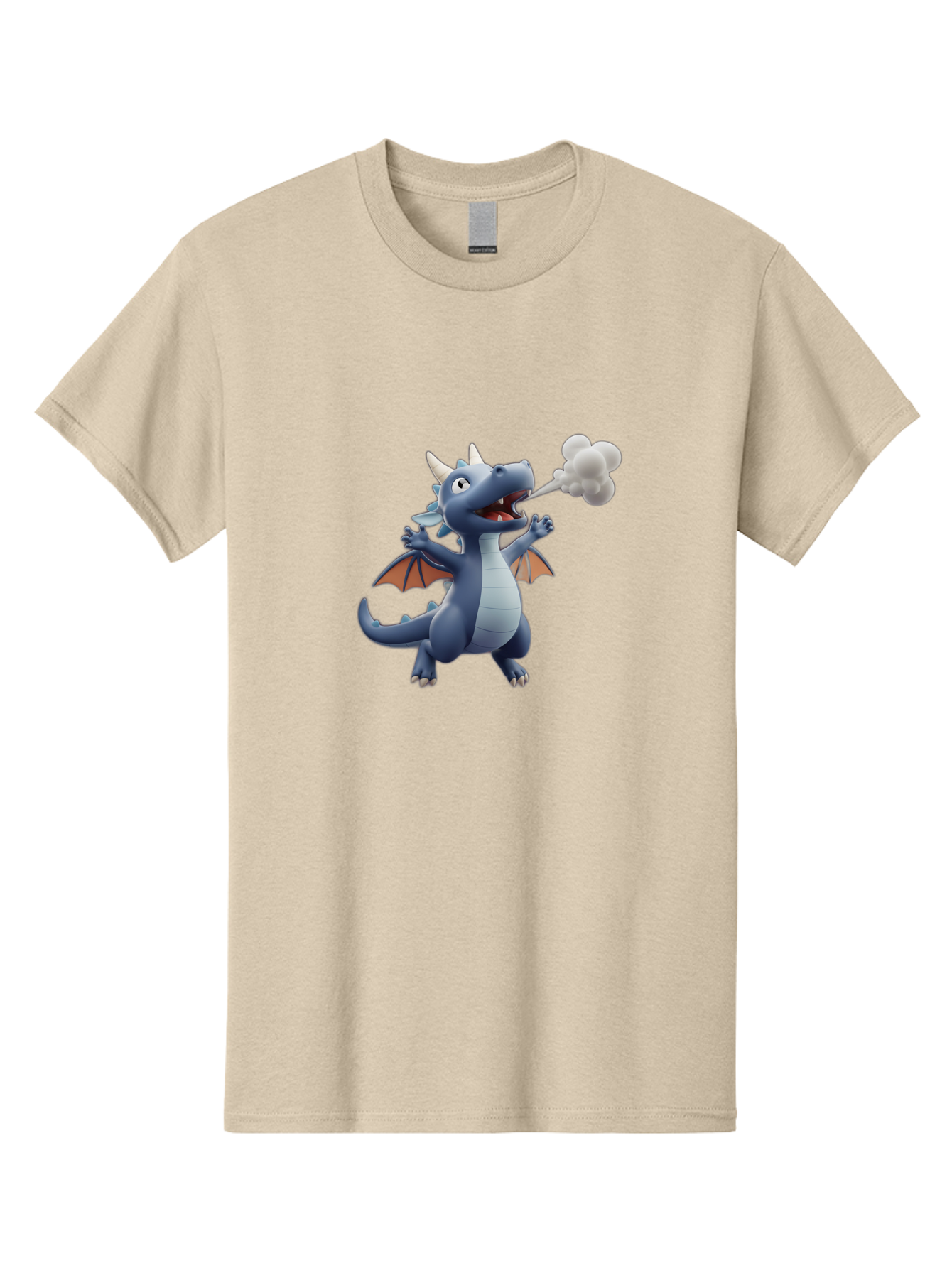 Dragon-Smoking Men'S Graphic Tee, 100% Cotton, Comfortable Casual Summer Wear, Machine Washable, Cartoon Dragon, Mythical Creature, Fantasy Character, Smoking, Adorable, Cute, Playful, Child-Friendly Graphics, Digital Art, Animated Dragon, Bae440
