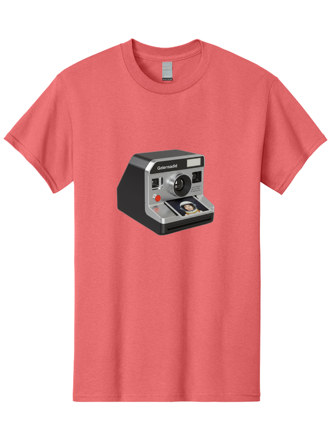 Golensadid-Camera Men'S Graphic Tee, 100% Cotton, Comfortable Casual Summer Wear, Machine Washable, Golensadid Instant Camera, Retro Photography, Polaroid Style, Instant Print, Silver Camera Body, Developing Photo, Nostalgic Technology, Bae462