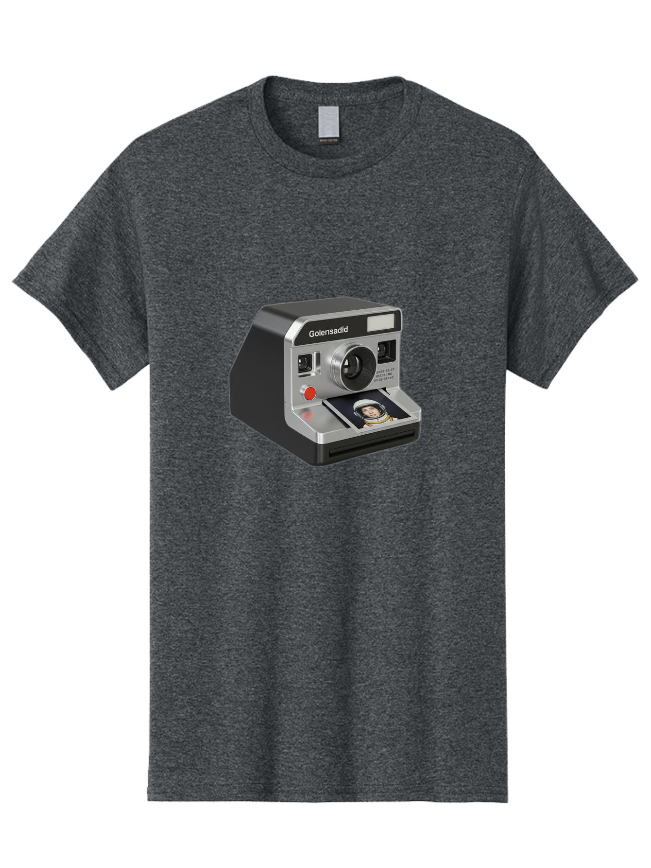 Golensadid-Camera Men'S Graphic Tee, 100% Cotton, Comfortable Casual Summer Wear, Machine Washable, Golensadid Instant Camera, Retro Photography, Polaroid Style, Instant Print, Silver Camera Body, Developing Photo, Nostalgic Technology, Bae462