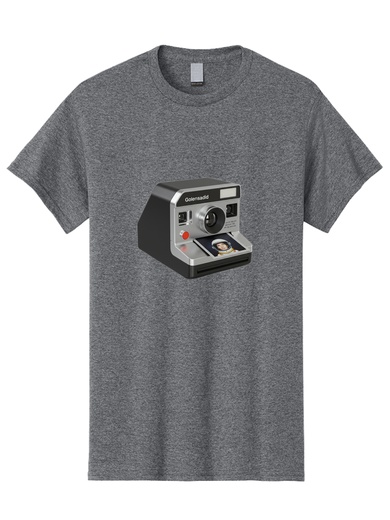 Golensadid-Camera Men'S Graphic Tee, 100% Cotton, Comfortable Casual Summer Wear, Machine Washable, Golensadid Instant Camera, Retro Photography, Polaroid Style, Instant Print, Silver Camera Body, Developing Photo, Nostalgic Technology, Bae462