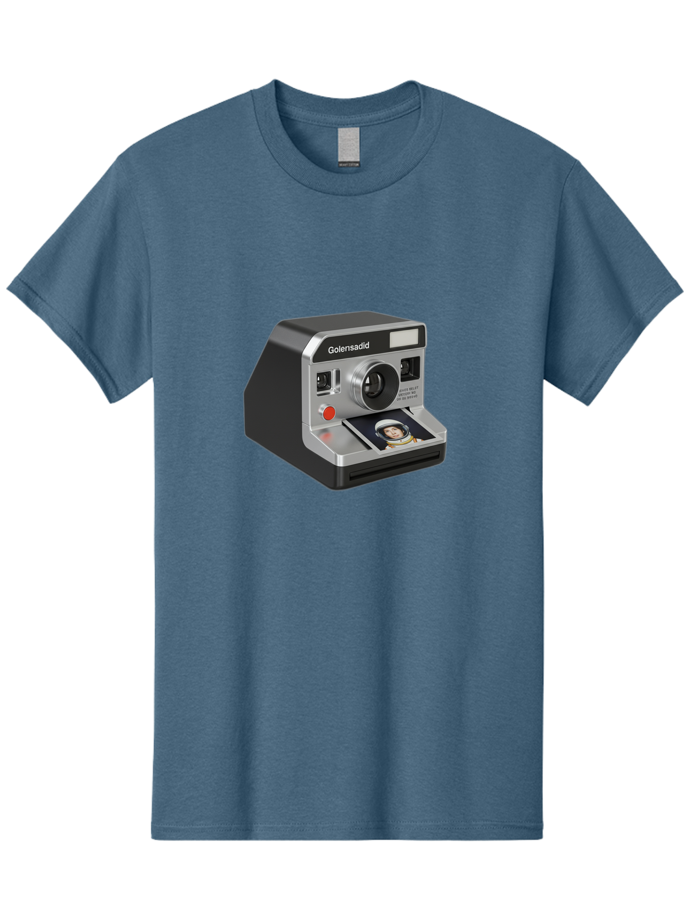 Golensadid-Camera Men'S Graphic Tee, 100% Cotton, Comfortable Casual Summer Wear, Machine Washable, Golensadid Instant Camera, Retro Photography, Polaroid Style, Instant Print, Silver Camera Body, Developing Photo, Nostalgic Technology, Bae462