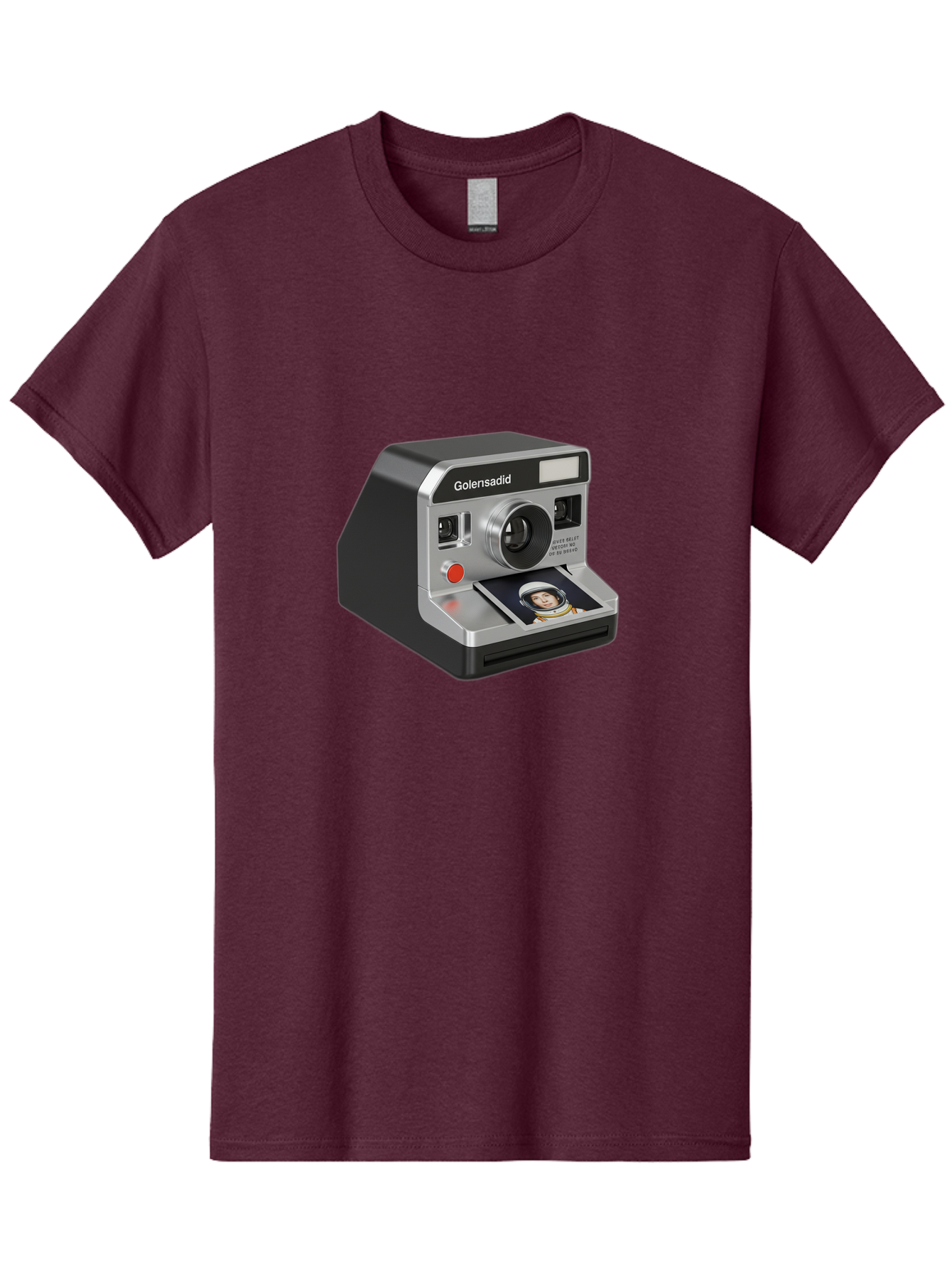 Golensadid-Camera Men'S Graphic Tee, 100% Cotton, Comfortable Casual Summer Wear, Machine Washable, Golensadid Instant Camera, Retro Photography, Polaroid Style, Instant Print, Silver Camera Body, Developing Photo, Nostalgic Technology, Bae462
