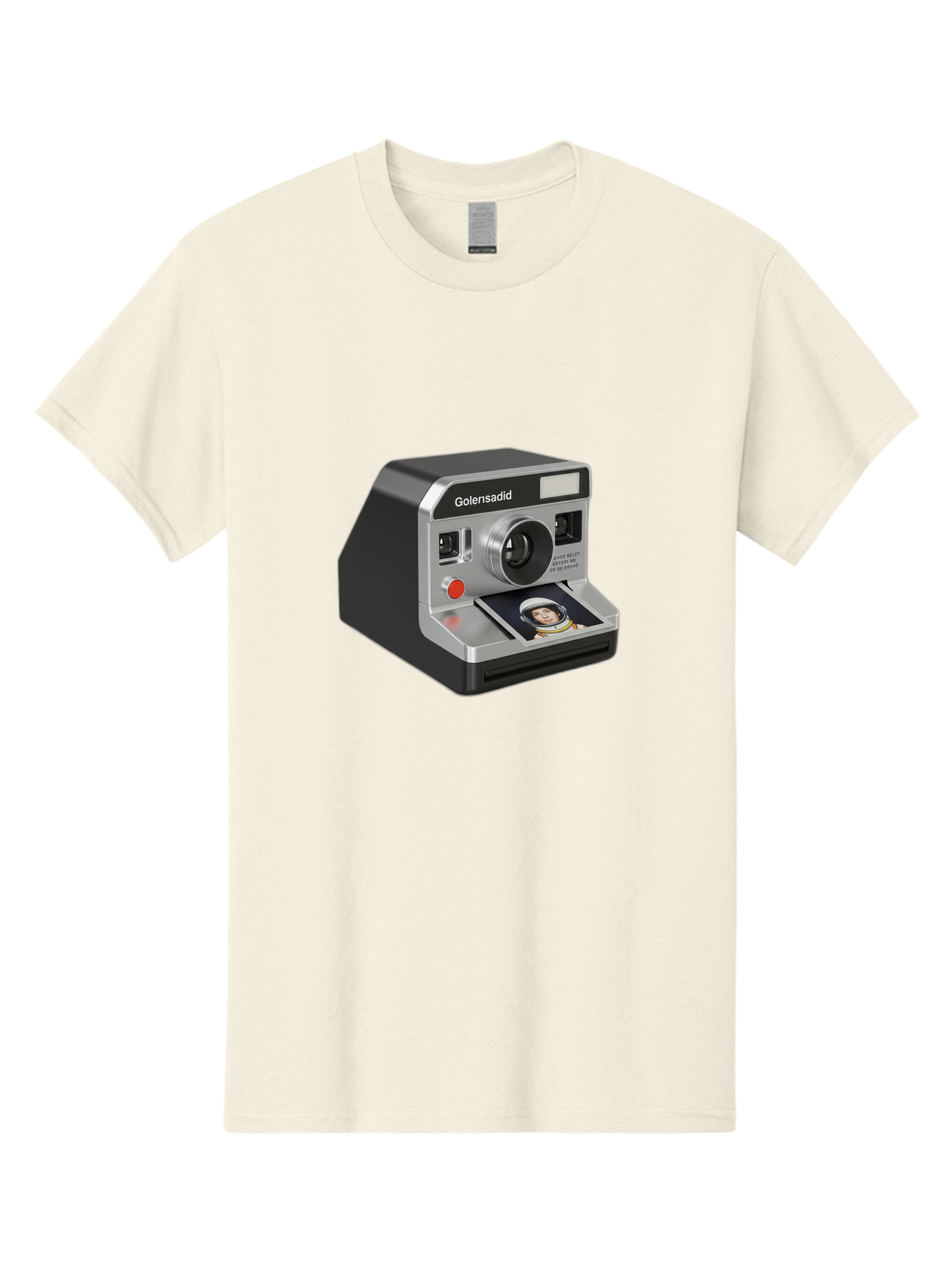 Golensadid-Camera Men'S Graphic Tee, 100% Cotton, Comfortable Casual Summer Wear, Machine Washable, Golensadid Instant Camera, Retro Photography, Polaroid Style, Instant Print, Silver Camera Body, Developing Photo, Nostalgic Technology, Bae462
