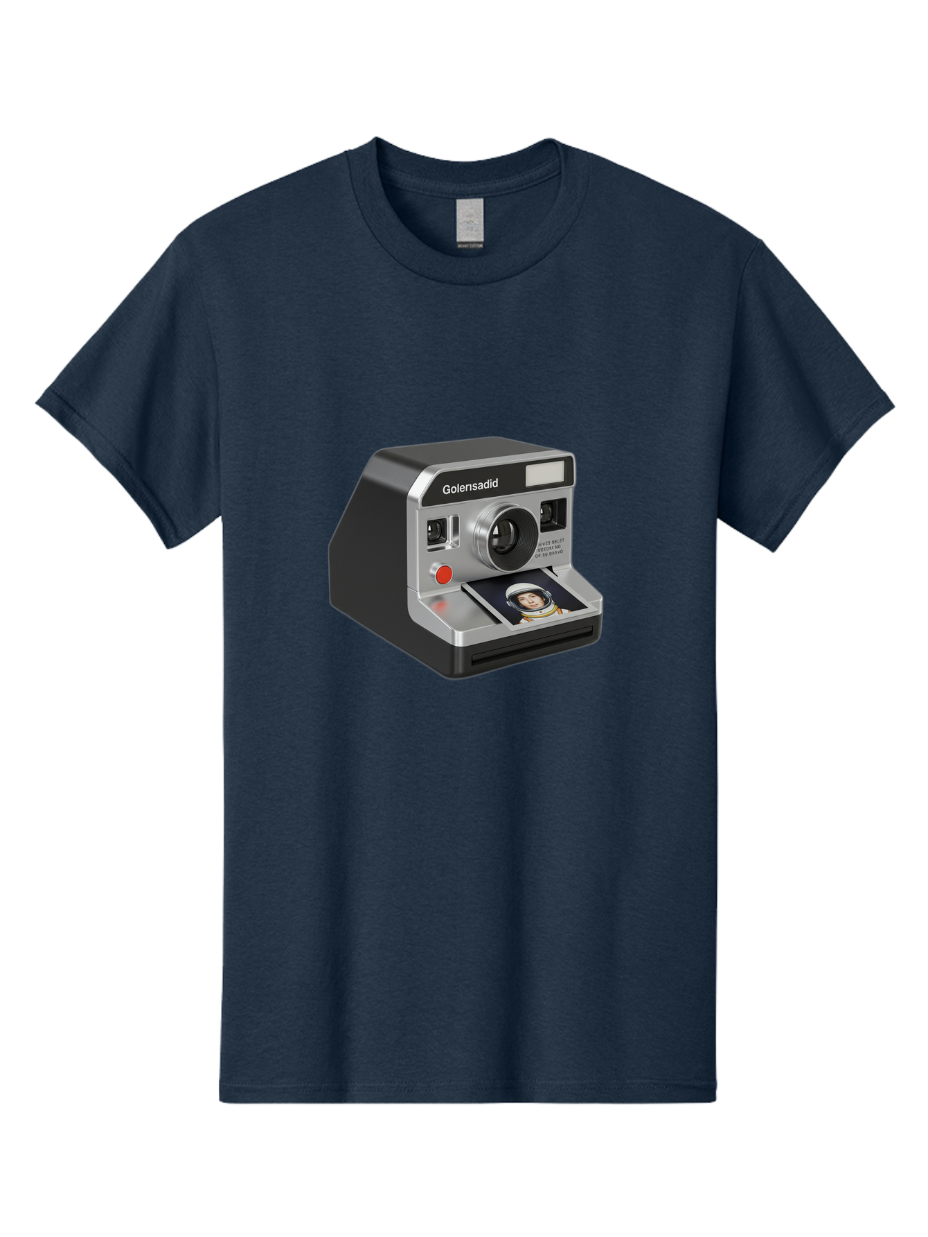 Golensadid-Camera Men'S Graphic Tee, 100% Cotton, Comfortable Casual Summer Wear, Machine Washable, Golensadid Instant Camera, Retro Photography, Polaroid Style, Instant Print, Silver Camera Body, Developing Photo, Nostalgic Technology, Bae462
