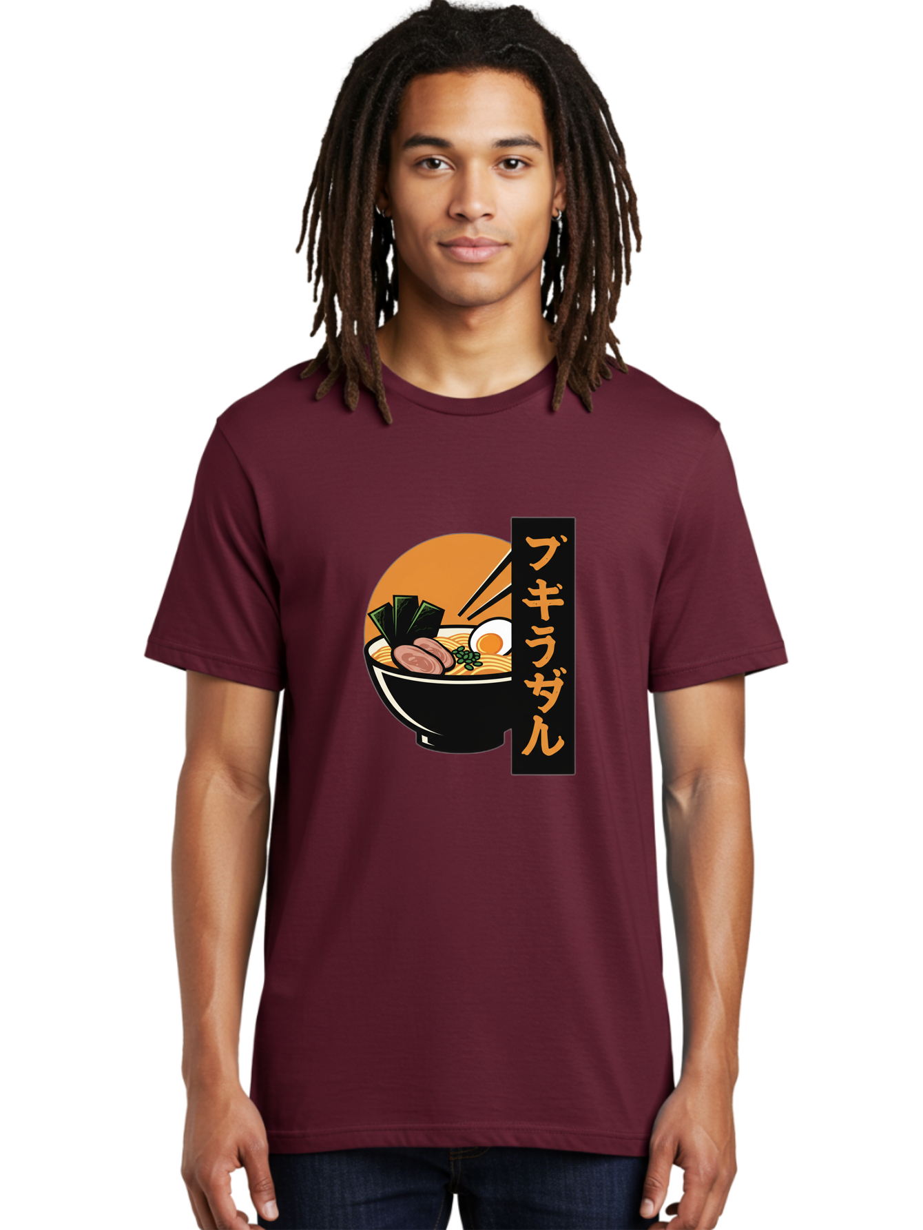 Hukirasa Men'S Graphic Tee, 100% Cotton, Comfortable Casual Summer Wear, Machine Washable, Bowl Of Ramen, Japanese Noodle Soup, Egg, Meat, Seaweed, Chopsticks, Japanese Cuisine, Food Illustration, Savory Dish Bae469