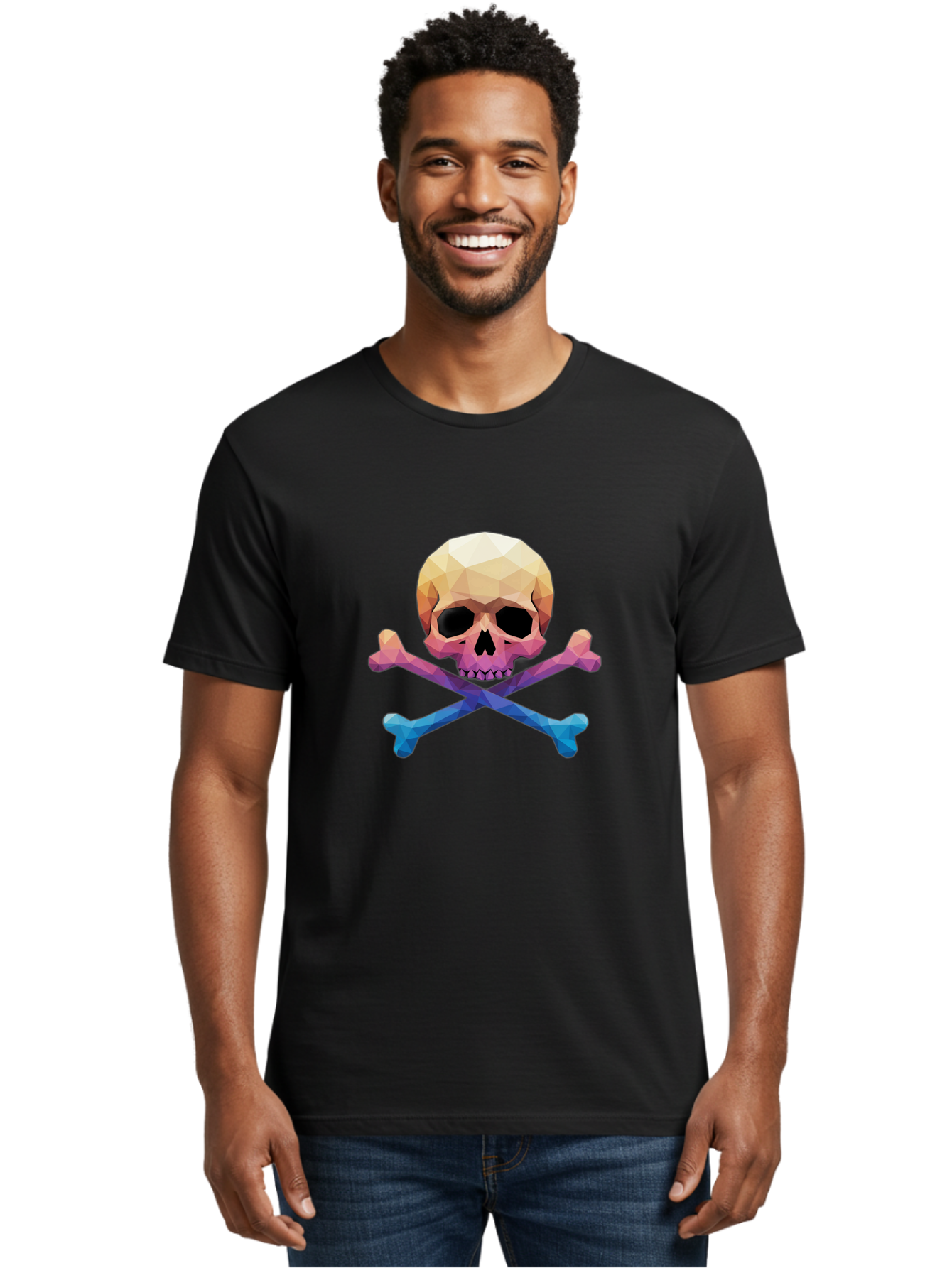 Jolly-Roger-Skull-1 Men'S Graphic Tee, 100% Cotton, Comfortable Casual Summer Wear, Machine Washable, Skull, Crossbones, Pirate Symbol, Danger Sign, Warning Sign, Pirate Flag, Skull And Crossbones, Pirate Emblem, Danger Alert, Toxic Symbol, Bae473