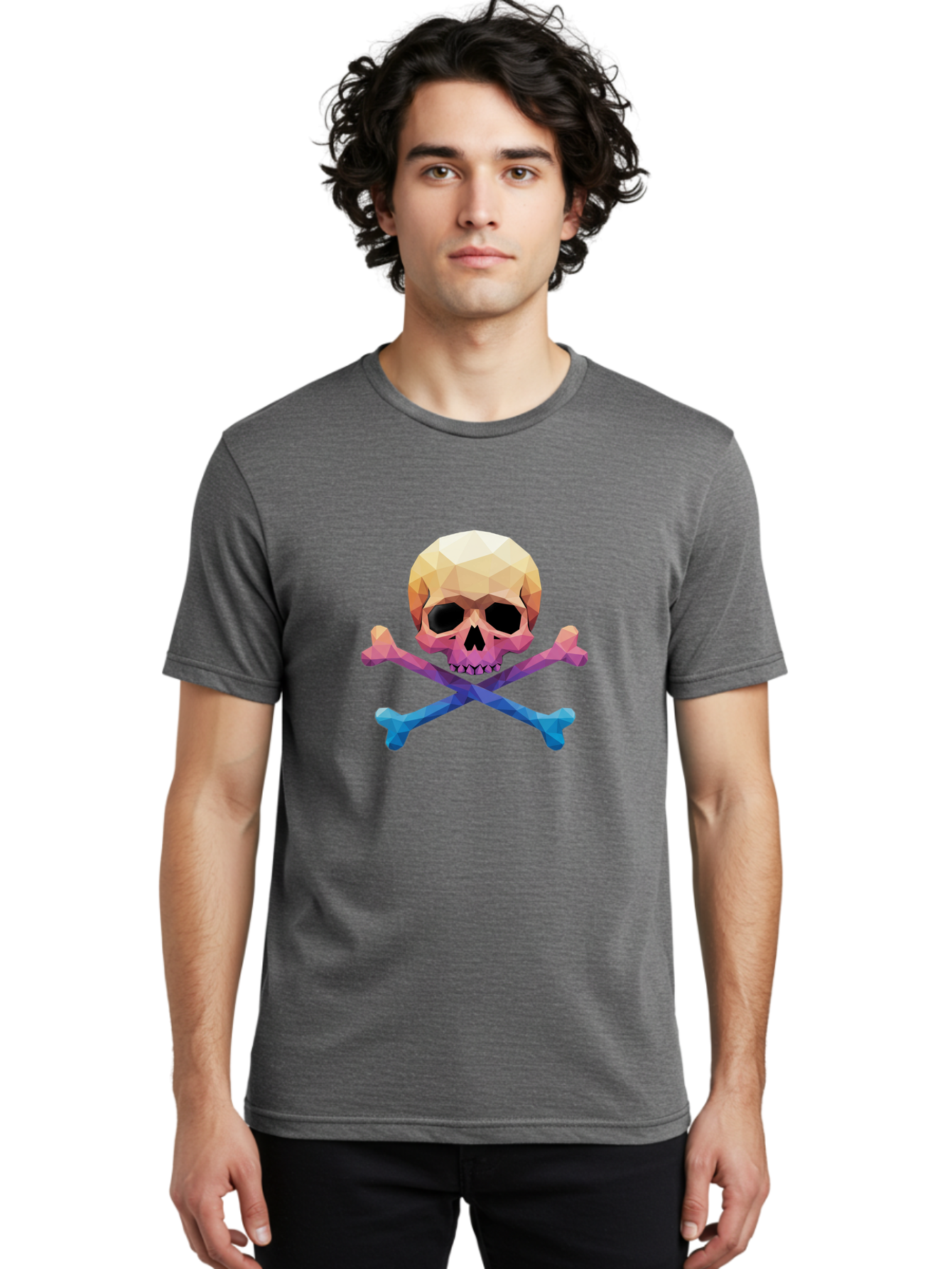 Jolly-Roger-Skull-1 Men'S Graphic Tee, 100% Cotton, Comfortable Casual Summer Wear, Machine Washable, Skull, Crossbones, Pirate Symbol, Danger Sign, Warning Sign, Pirate Flag, Skull And Crossbones, Pirate Emblem, Danger Alert, Toxic Symbol, Bae473