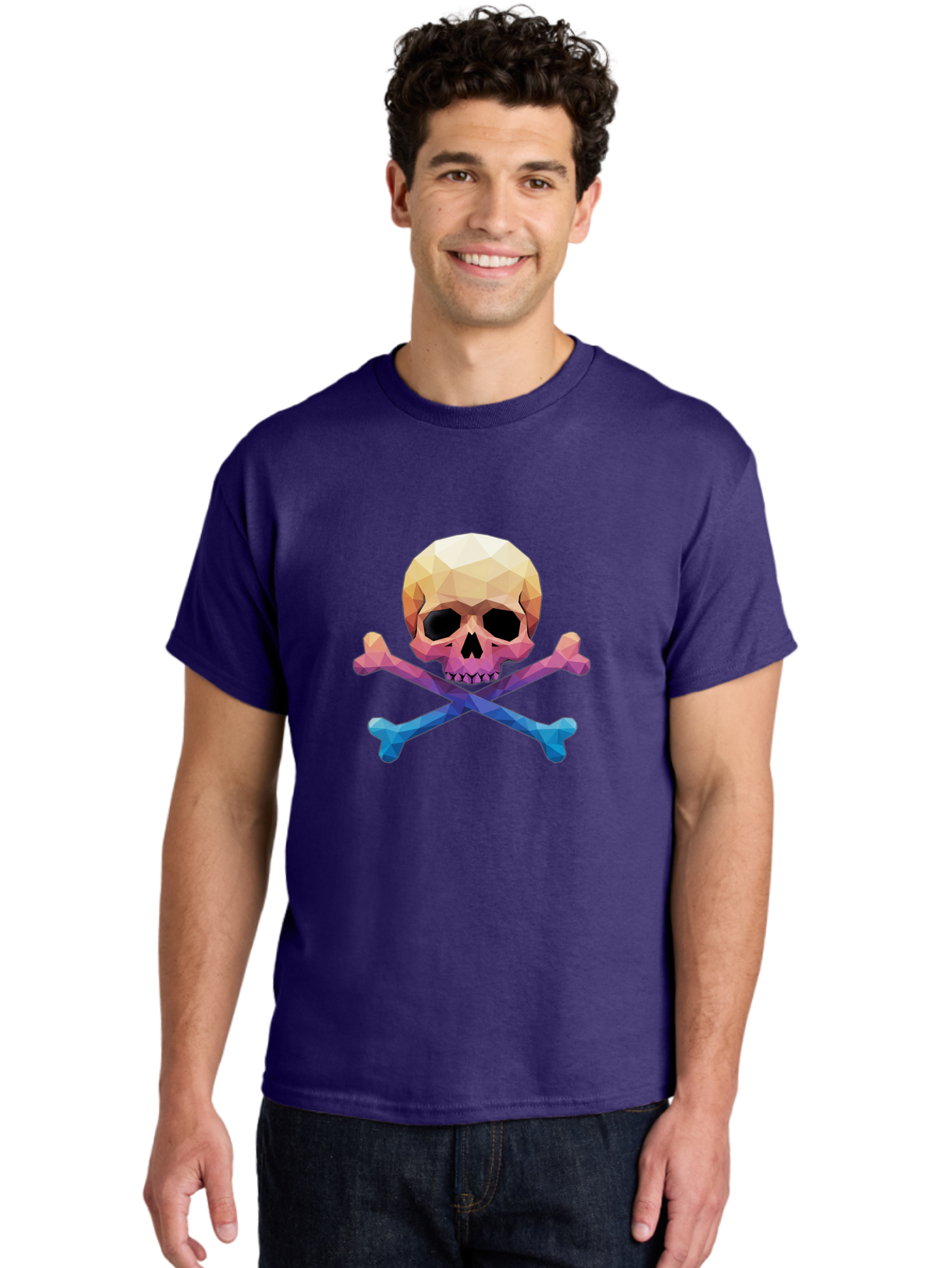 Jolly-Roger-Skull-1 Men'S Graphic Tee, 100% Cotton, Comfortable Casual Summer Wear, Machine Washable, Skull, Crossbones, Pirate Symbol, Danger Sign, Warning Sign, Pirate Flag, Skull And Crossbones, Pirate Emblem, Danger Alert, Toxic Symbol, Bae473