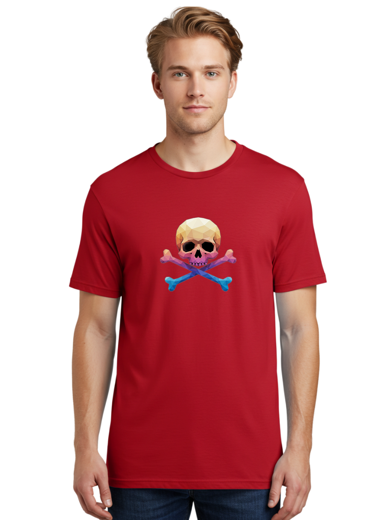 Jolly-Roger-Skull-1 Men'S Graphic Tee, 100% Cotton, Comfortable Casual Summer Wear, Machine Washable, Skull, Crossbones, Pirate Symbol, Danger Sign, Warning Sign, Pirate Flag, Skull And Crossbones, Pirate Emblem, Danger Alert, Toxic Symbol, Bae473
