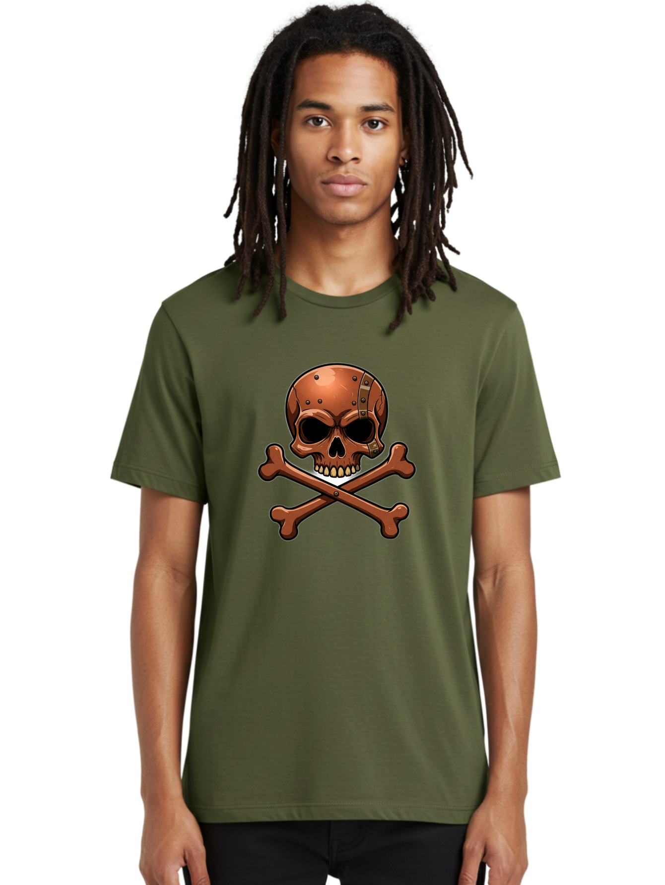 Jolly-Roger-Skull-And-Bones Men'S Graphic Tee, 100% Cotton, Comfortable Casual Summer Wear, Machine Washable, Skull And Crossbones, Pirate Symbol, Jolly Roger, Danger Sign, Warning Symbol, Pirate Flag, Crossbones Symbol, Skull Icon Bae474