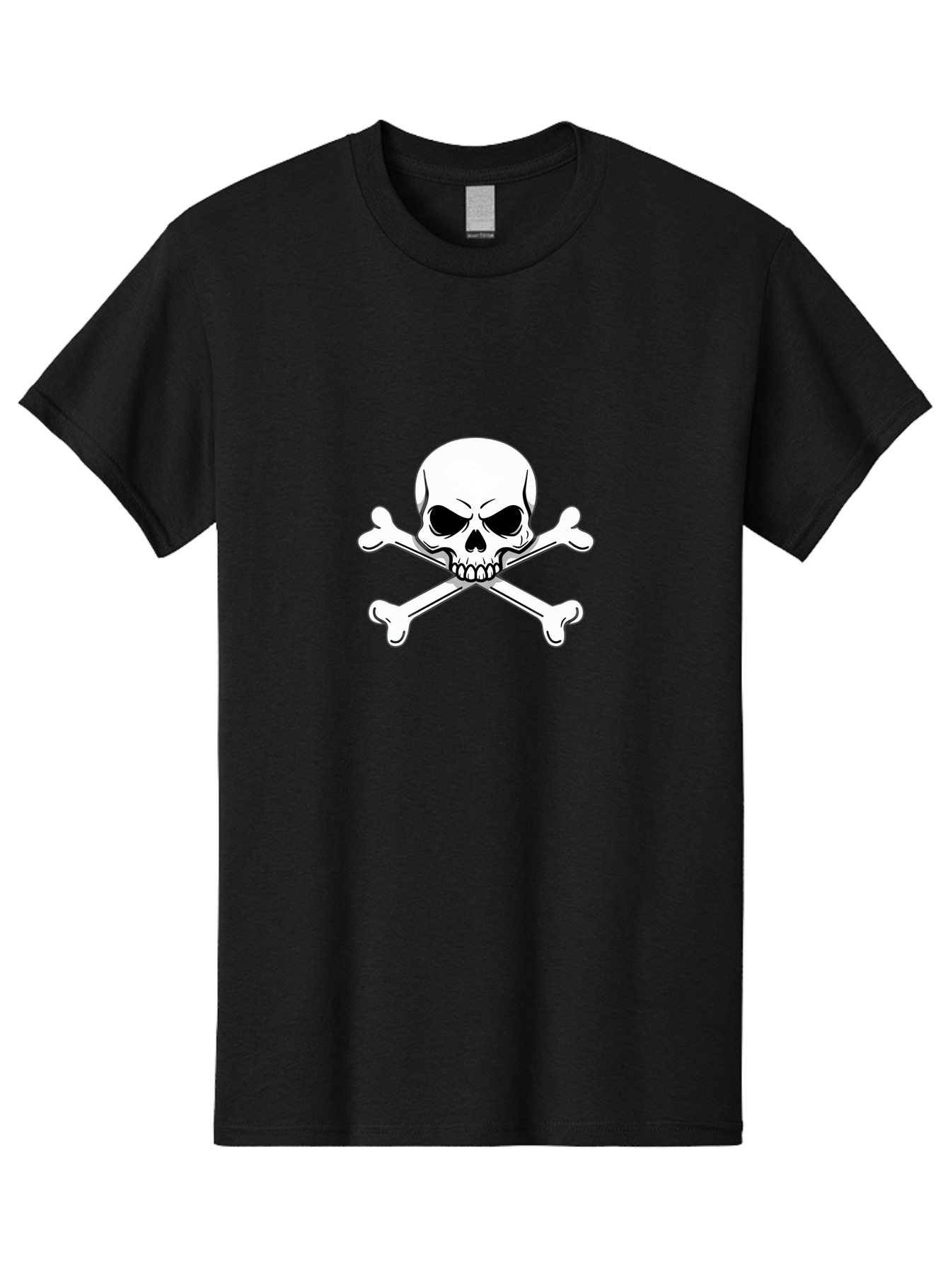 Jolly-Roger-Skull-And-Crossbones Men'S Graphic Tee, 100% Cotton, Comfortable Casual Summer Wear, Machine Washable, Skull And Crossbones, Pirate Symbol, Danger Warning, Jolly Roger Flag, Pirate Flag, Skull Illustration, Pirate Emblem, Bae475