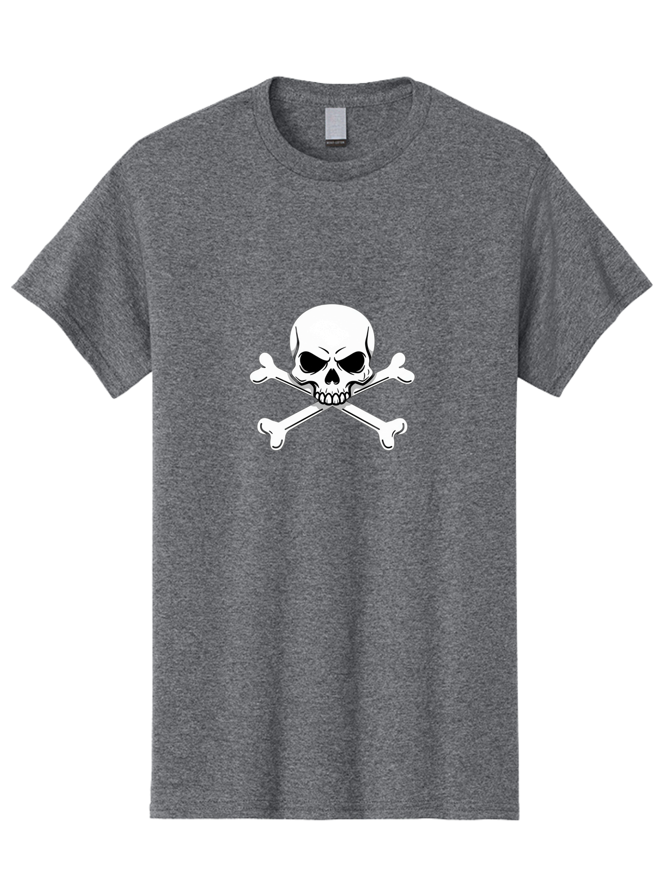 Jolly-Roger-Skull-And-Crossbones Men'S Graphic Tee, 100% Cotton, Comfortable Casual Summer Wear, Machine Washable, Skull And Crossbones, Pirate Symbol, Danger Warning, Jolly Roger Flag, Pirate Flag, Skull Illustration, Pirate Emblem, Bae475