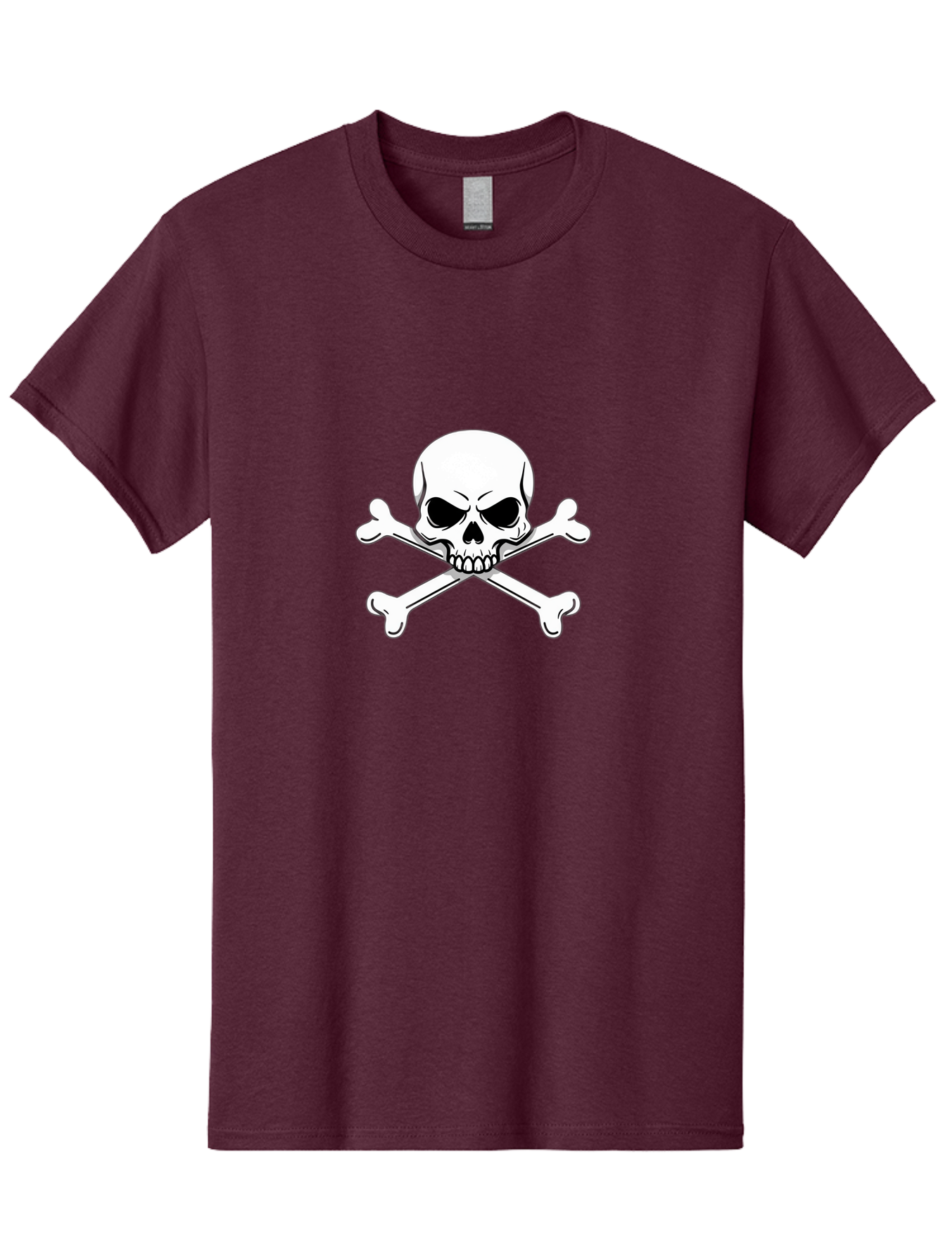 Jolly-Roger-Skull-And-Crossbones Men'S Graphic Tee, 100% Cotton, Comfortable Casual Summer Wear, Machine Washable, Skull And Crossbones, Pirate Symbol, Danger Warning, Jolly Roger Flag, Pirate Flag, Skull Illustration, Pirate Emblem, Bae475