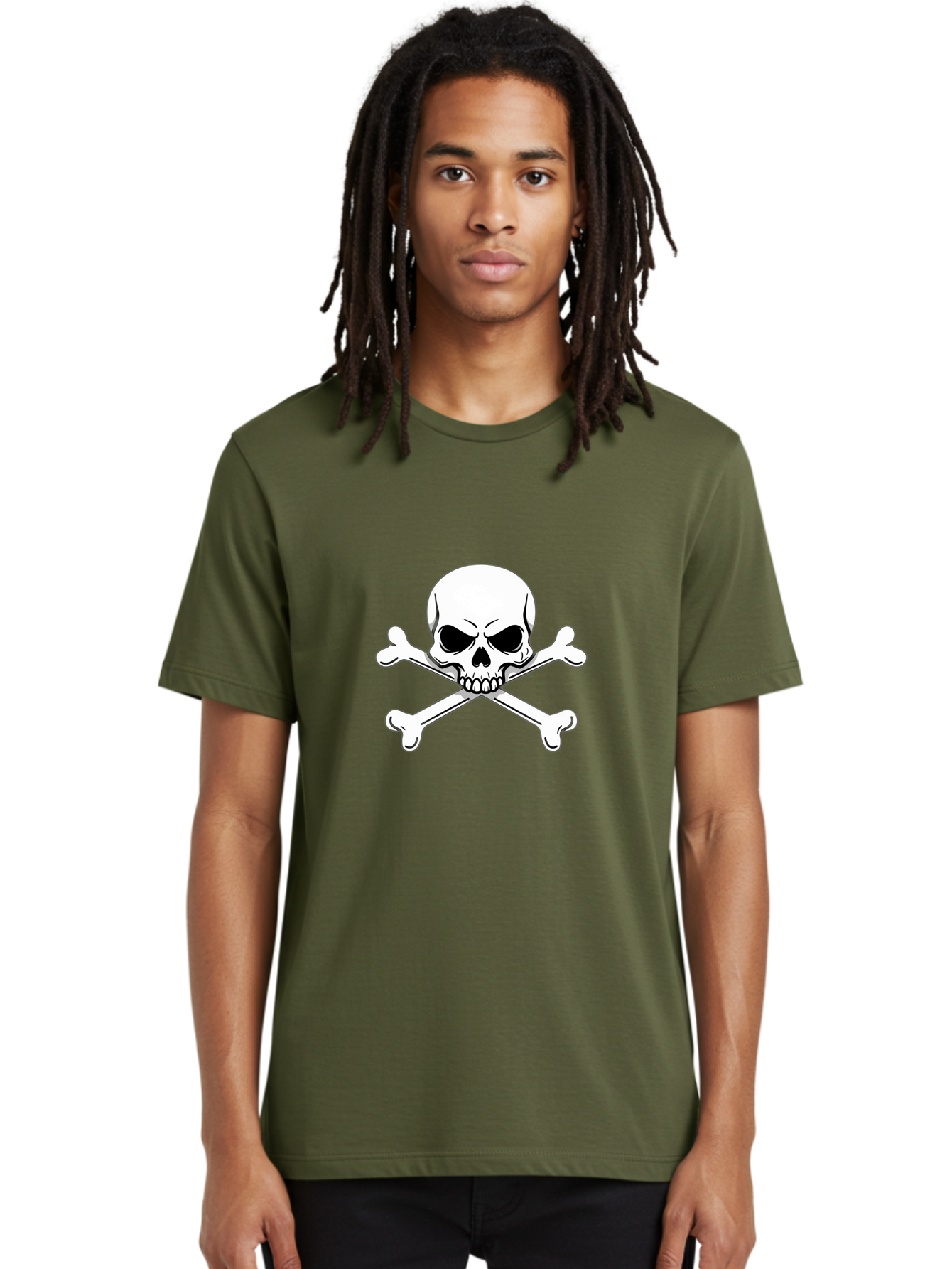Jolly-Roger-Skull-And-Crossbones Men'S Graphic Tee, 100% Cotton, Comfortable Casual Summer Wear, Machine Washable, Skull And Crossbones, Pirate Symbol, Danger Warning, Jolly Roger Flag, Pirate Flag, Skull Illustration, Pirate Emblem, Bae475