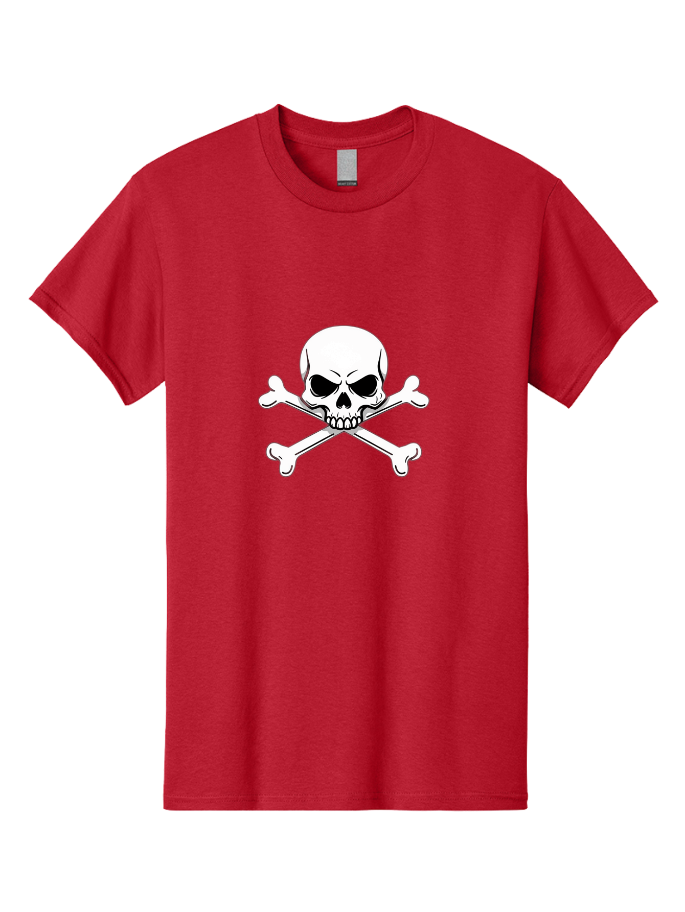 Jolly-Roger-Skull-And-Crossbones Men'S Graphic Tee, 100% Cotton, Comfortable Casual Summer Wear, Machine Washable, Skull And Crossbones, Pirate Symbol, Danger Warning, Jolly Roger Flag, Pirate Flag, Skull Illustration, Pirate Emblem, Bae475