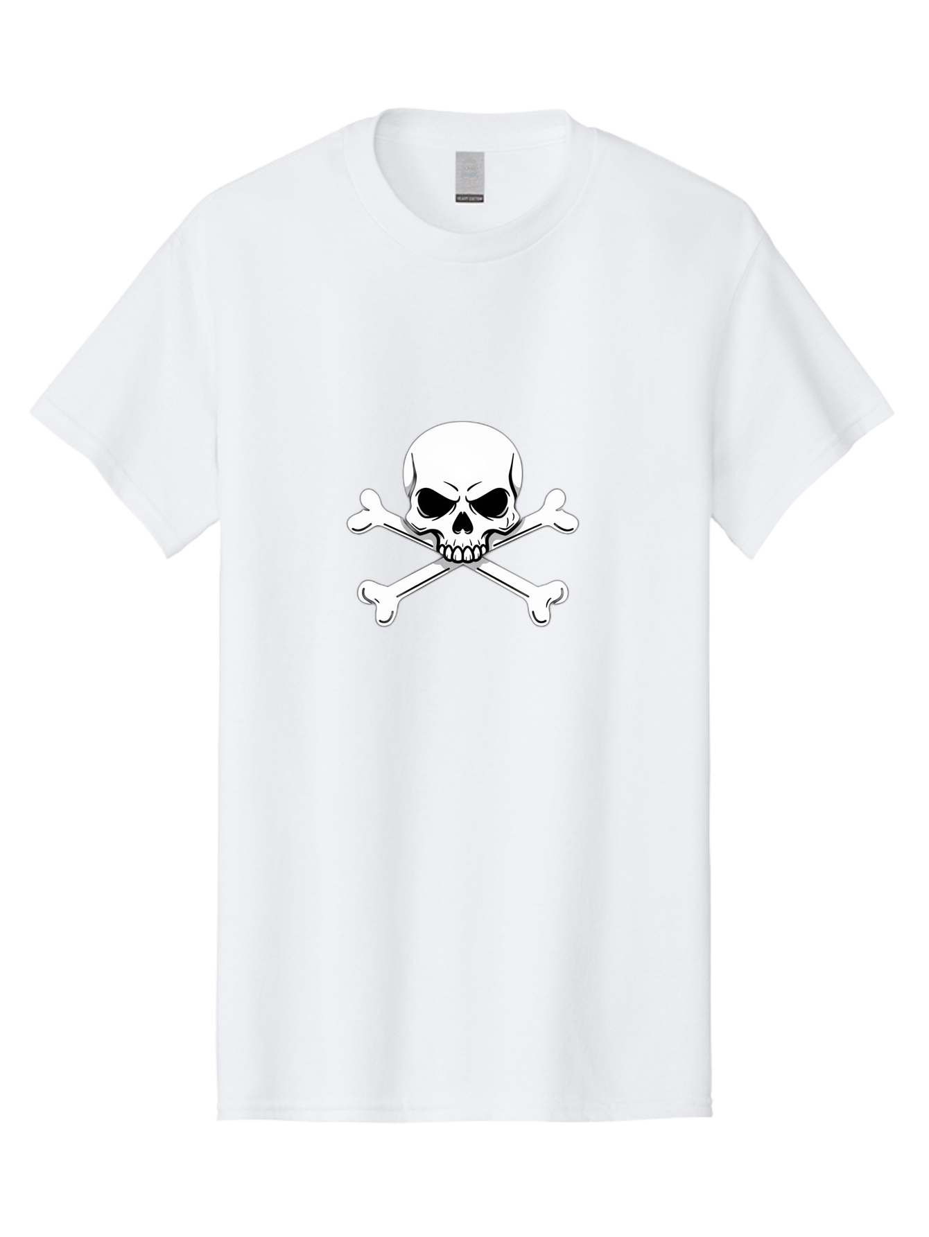 Jolly-Roger-Skull-And-Crossbones Men'S Graphic Tee, 100% Cotton, Comfortable Casual Summer Wear, Machine Washable, Skull And Crossbones, Pirate Symbol, Danger Warning, Jolly Roger Flag, Pirate Flag, Skull Illustration, Pirate Emblem, Bae475