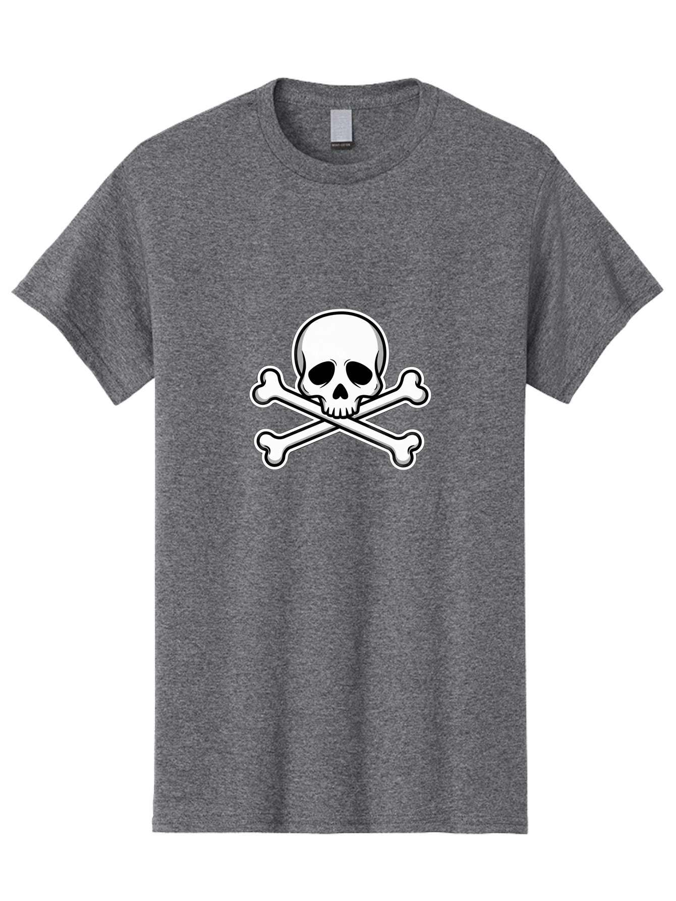 Jolly-Roger-Skull Men'S Graphic Tee, 100% Cotton, Comfortable Casual Summer Wear, Machine Washable, Skull And Crossbones, Pirate Symbol, Danger Sign, Warning Sign, Pirate Flag, Danger Alert, Caution Symbol Bae476