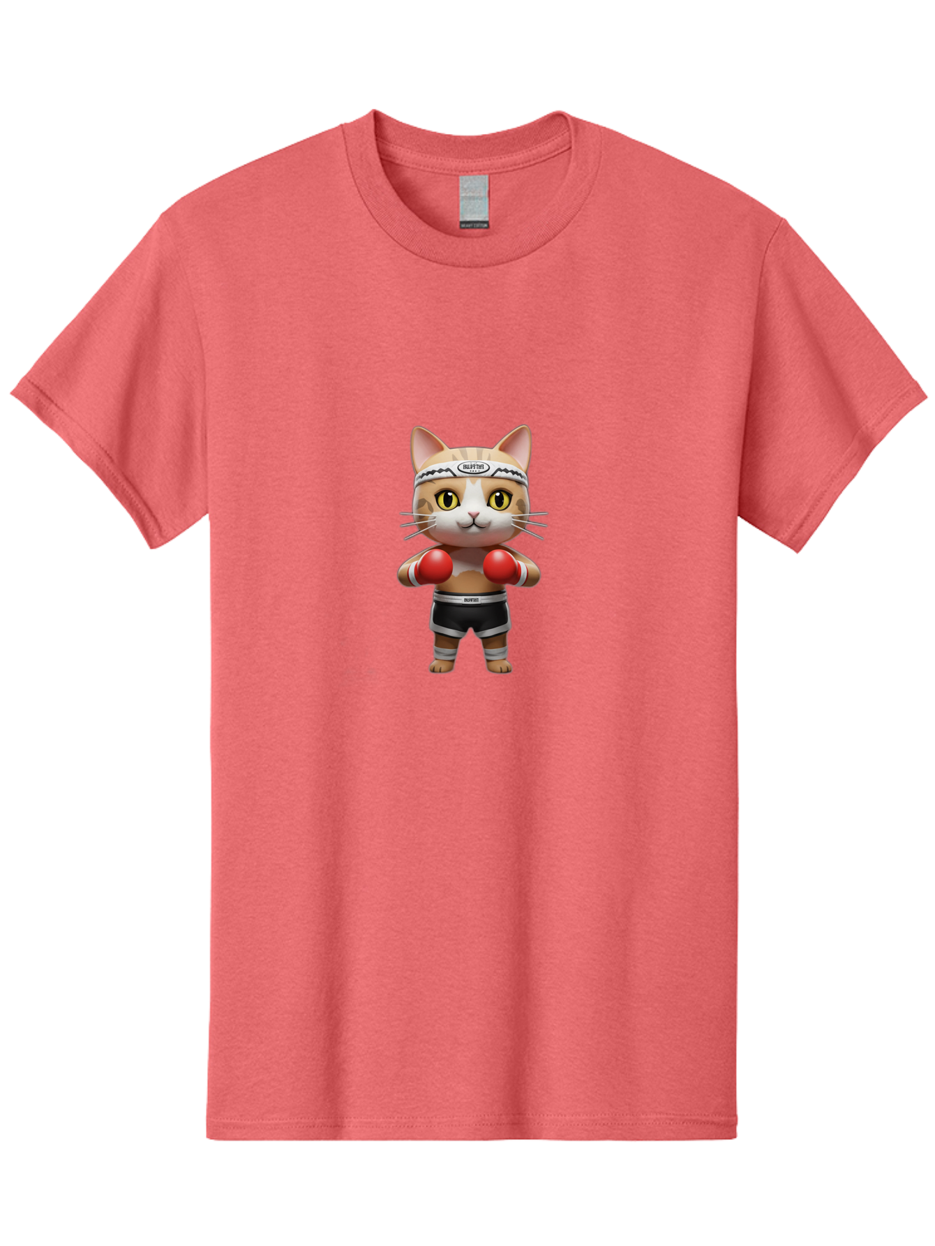 Kitten-Muay-Thai Men'S Graphic Tee, 100% Cotton, Comfortable Casual Summer Wear, Machine Washable, Cartoon Cat, Boxing Gloves, Muay Thai, Kitten Muay, Martial Arts, Fighting Cat, Animal Athlete, Cute Fighter Bae479