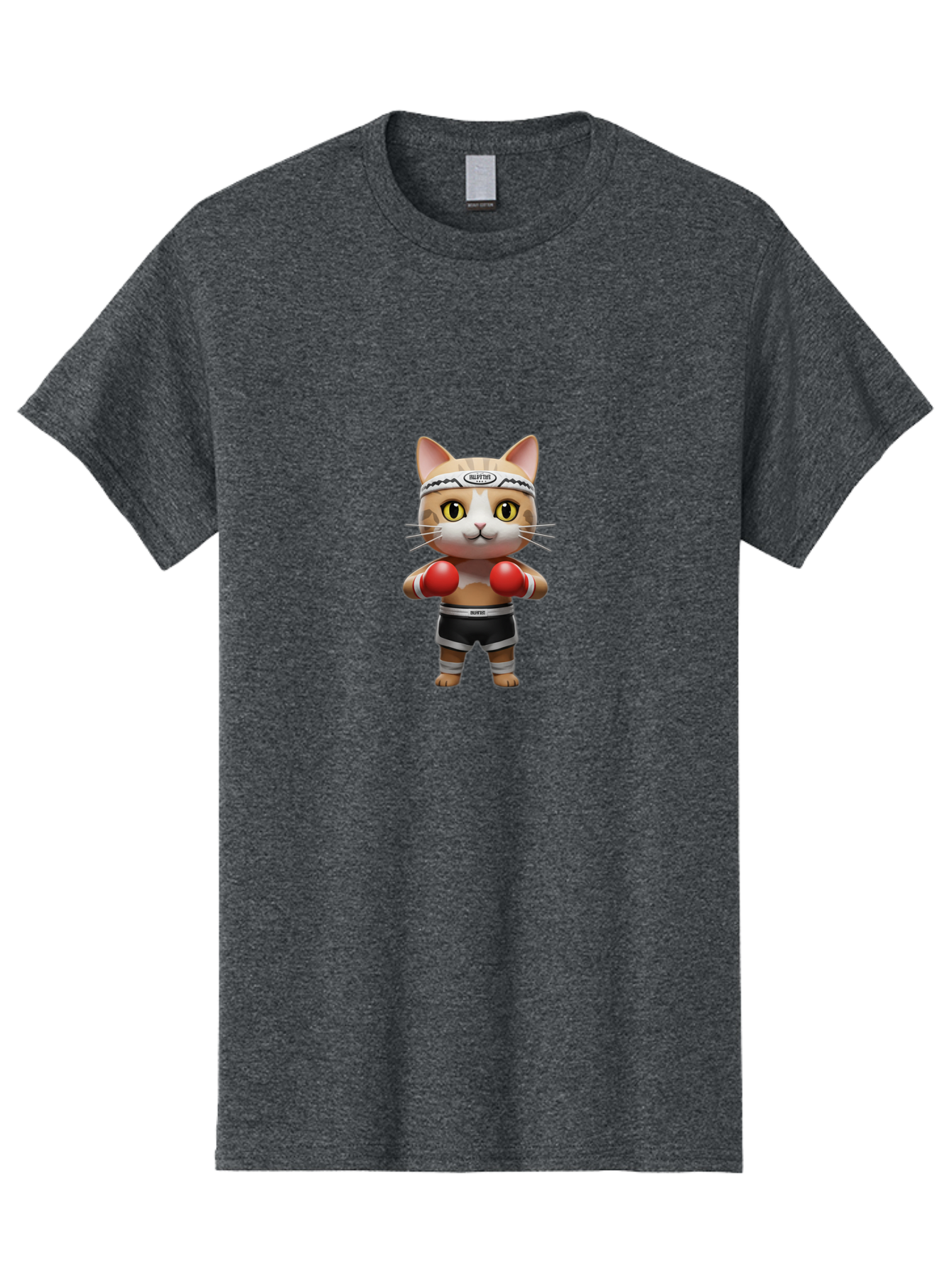 Kitten-Muay-Thai Men'S Graphic Tee, 100% Cotton, Comfortable Casual Summer Wear, Machine Washable, Cartoon Cat, Boxing Gloves, Muay Thai, Kitten Muay, Martial Arts, Fighting Cat, Animal Athlete, Cute Fighter Bae479