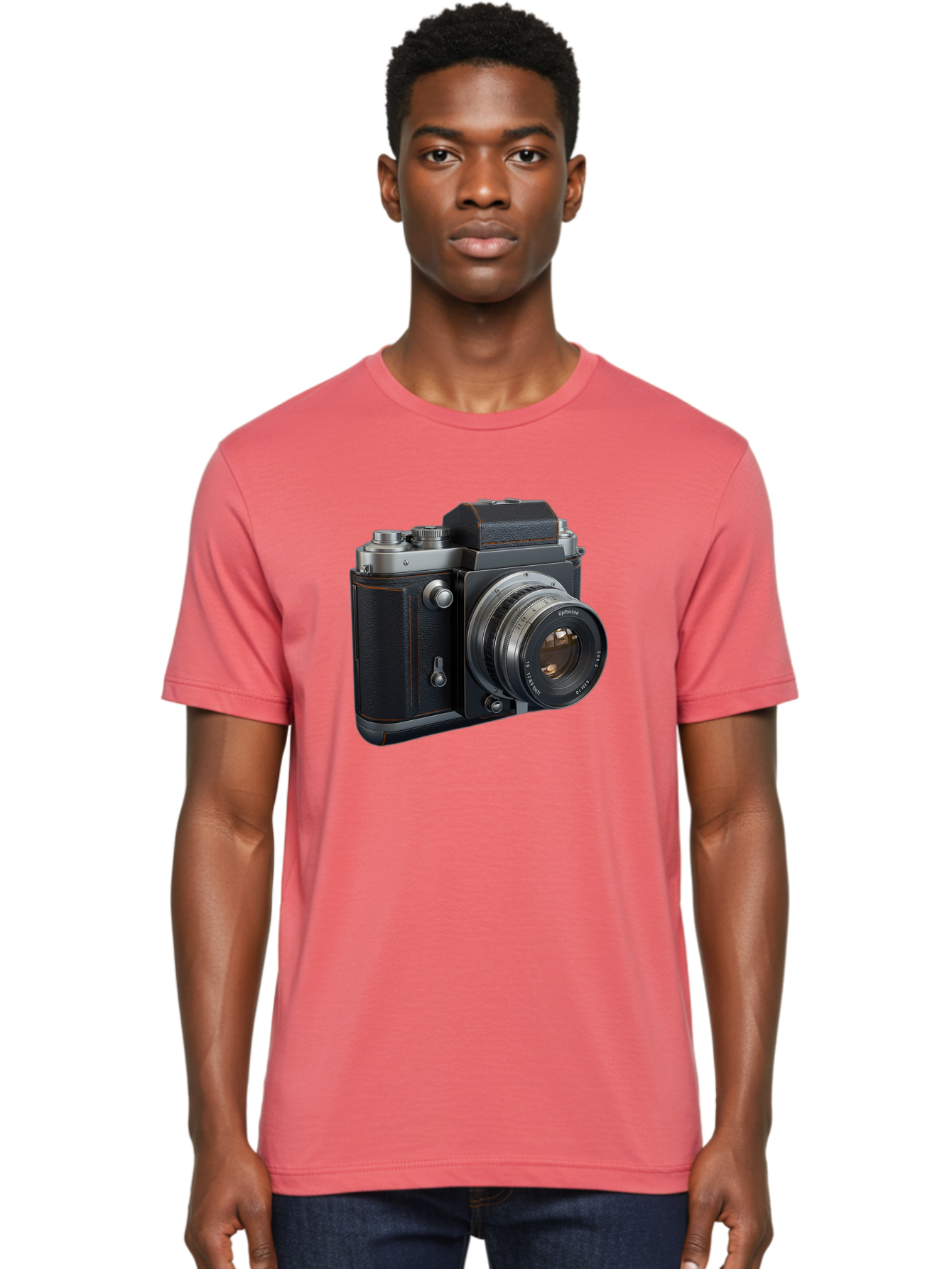 Leica-M6 Men'S Graphic Tee, 100% Cotton, Comfortable Casual Summer Wear, Machine Washable, Vintage Camera, Black Leather, Silver Accents, High-End Photography Equipment, Classic Design, Film Camera, Leica M6, Photography Gear, Retro Style Bae485